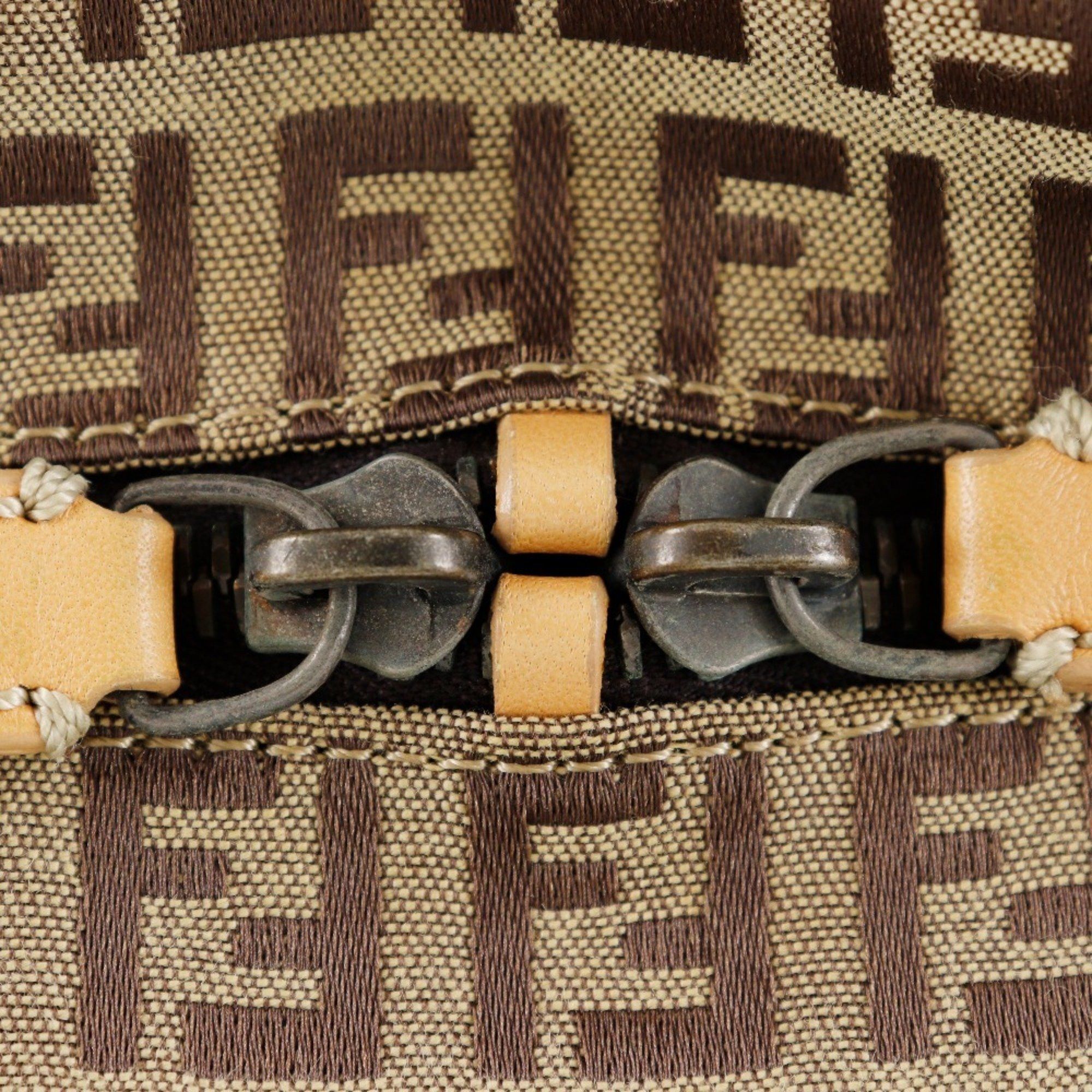 Fendi FENDI Zucchino Boston Bag 7VS014 Nylon Canvas x Leather Brown Double Unisex Size ONE SIZE - 11 Thumbnail
