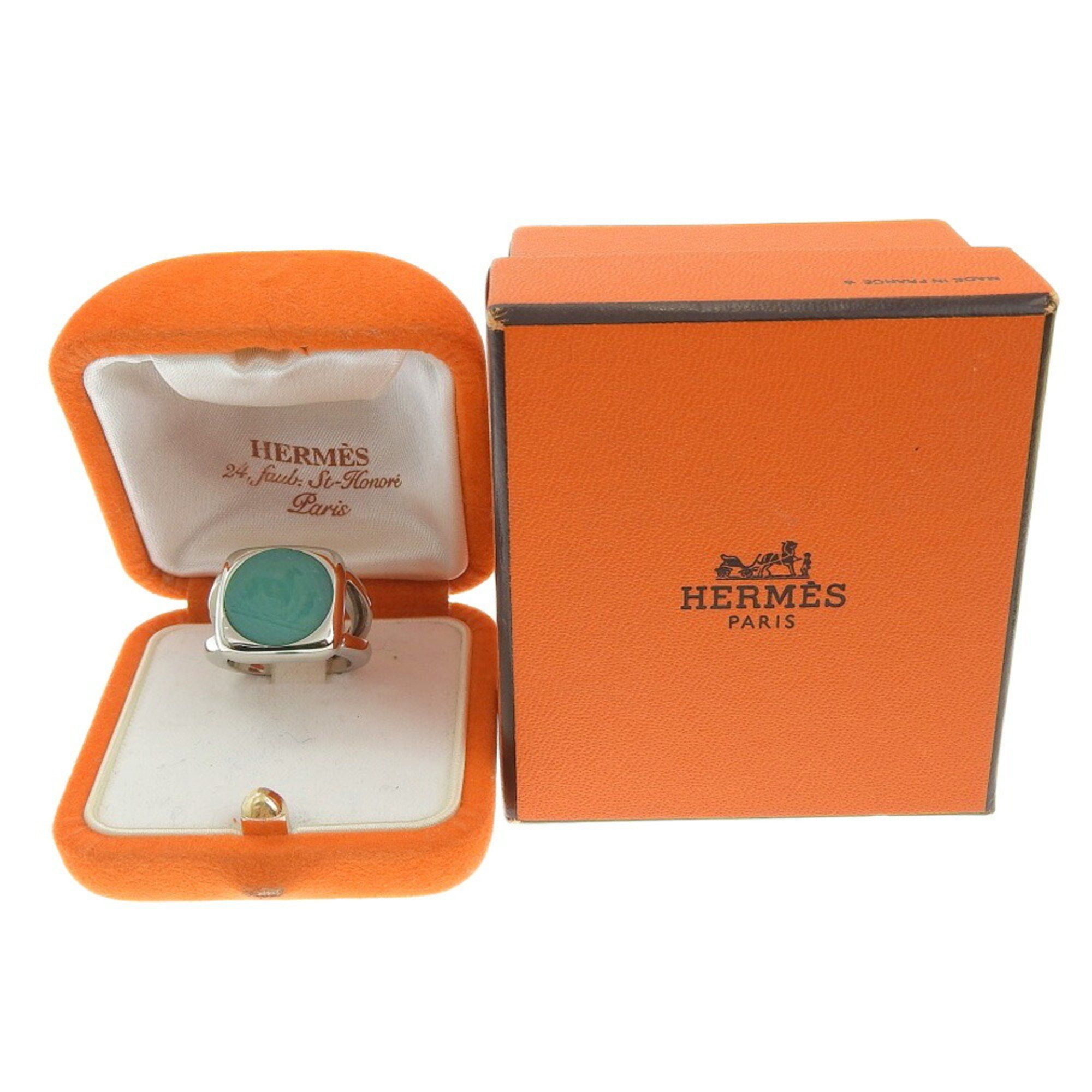 Hermes Hermes Corozo size 10.5 ring, silver, approx. 10.1g for women Size ONE SIZE - 6 Thumbnail