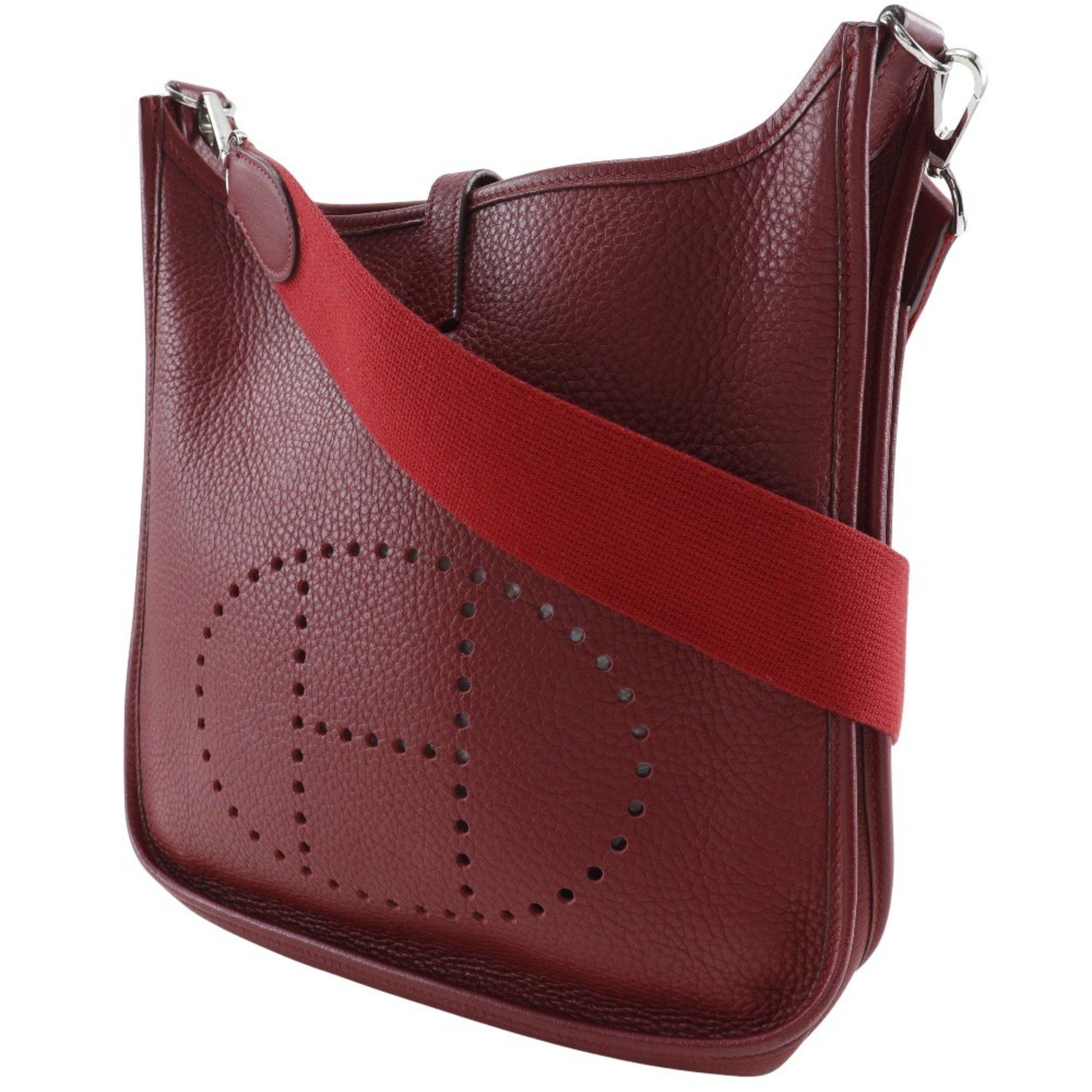Hermes Hermes Evelyn 2PM Shoulder Bag Taurillon Clemence 2006 Red/□J A5 Snap Button 2 PM Women's Size ONE SIZE - 2 Thumbnail