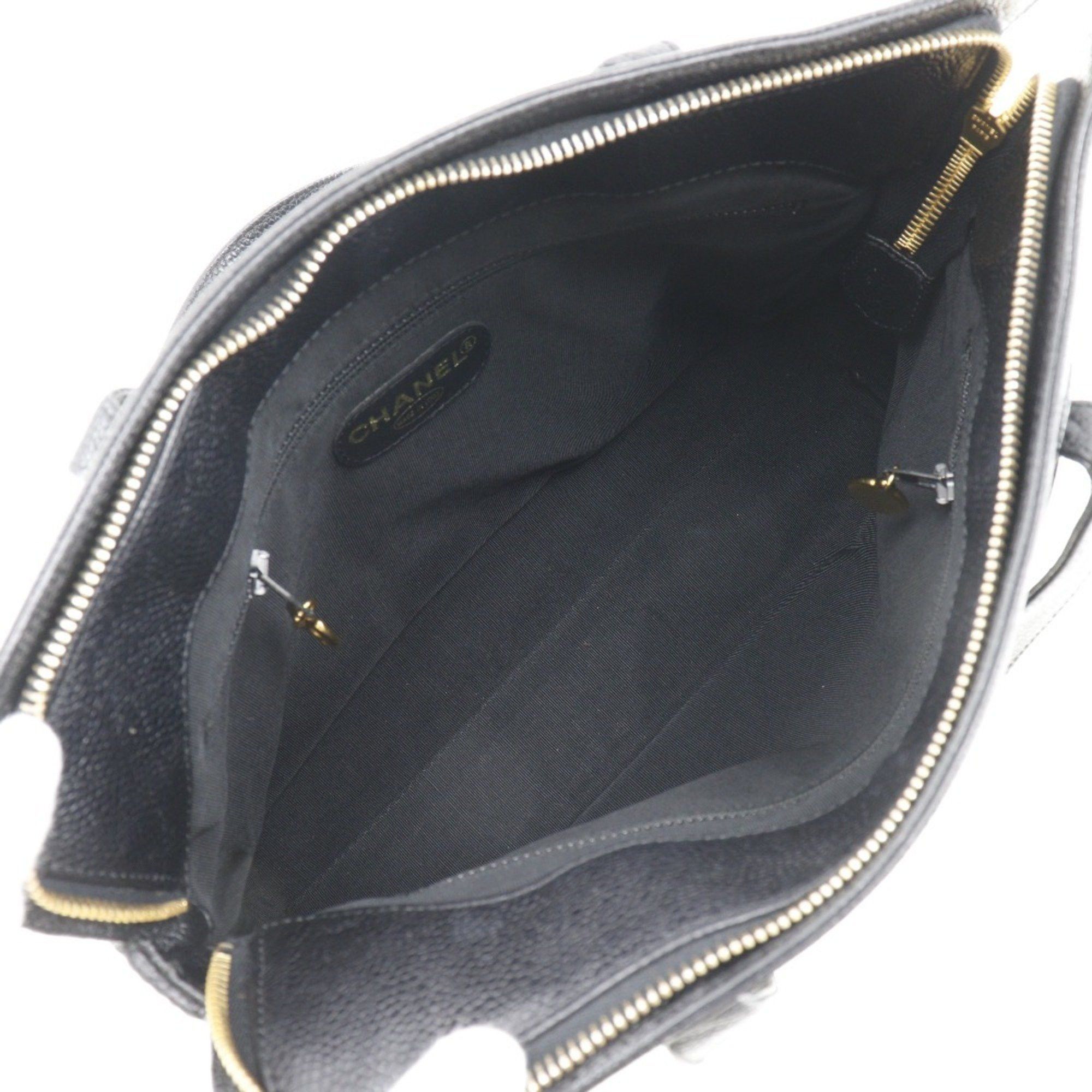 Chanel CHANEL handbag caviar skin black A5 logo ladies Size ONE SIZE - 6 Thumbnail