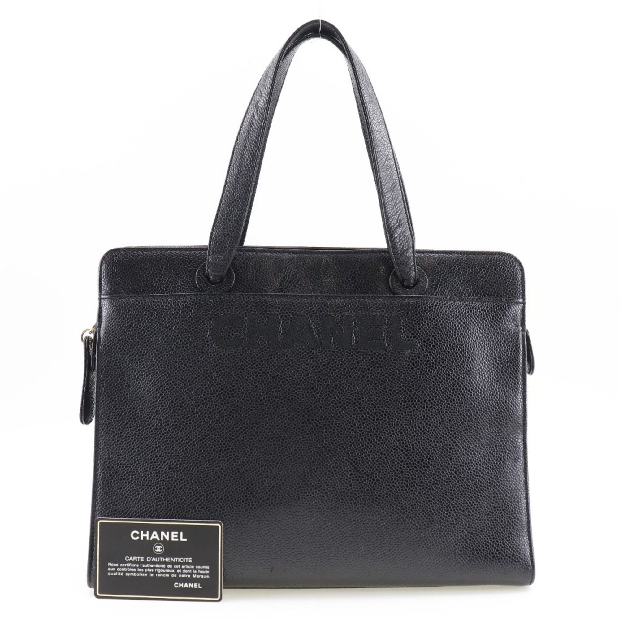 Chanel CHANEL handbag caviar skin black A5 logo ladies Size ONE SIZE - 15 Thumbnail