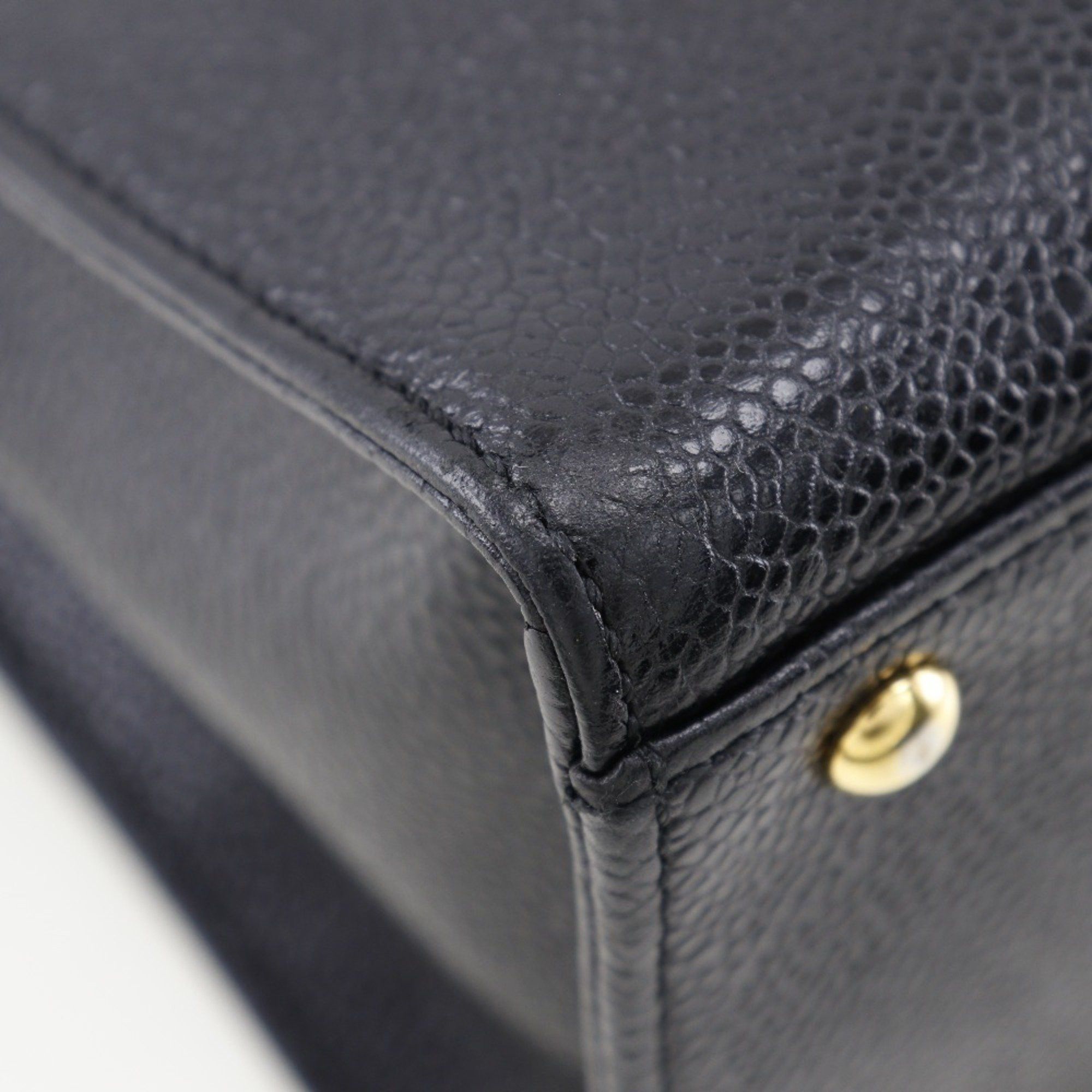 Chanel CHANEL handbag caviar skin black A5 logo ladies Size ONE SIZE - 4 Thumbnail