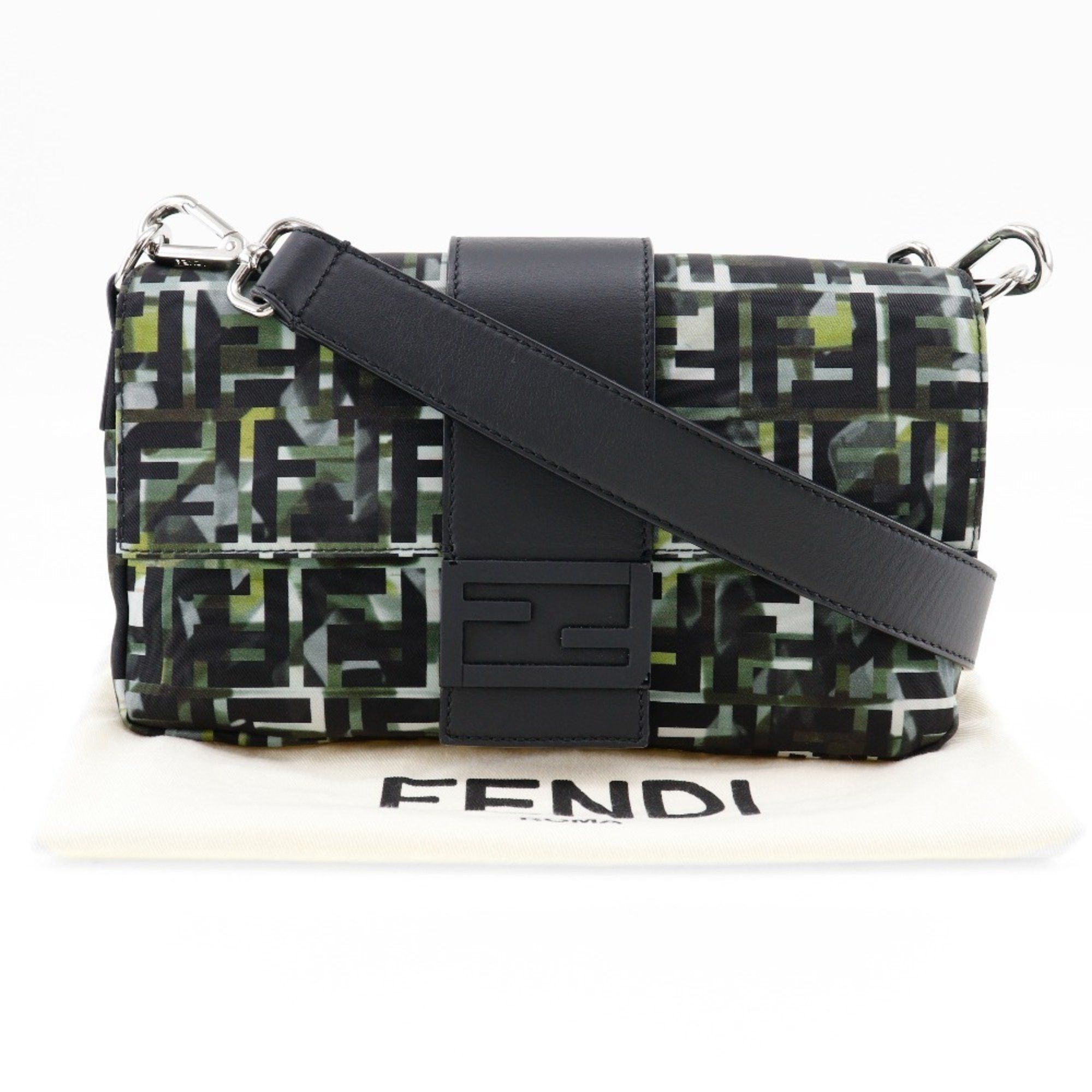 Fendi FENDI Mamma Bucket Shoulder Bag 3WAY Body Clutch Zucca Camouflage Pattern 7V72 Nylon Black 3way Type Unisex Size ONE SIZE - 12 Thumbnail