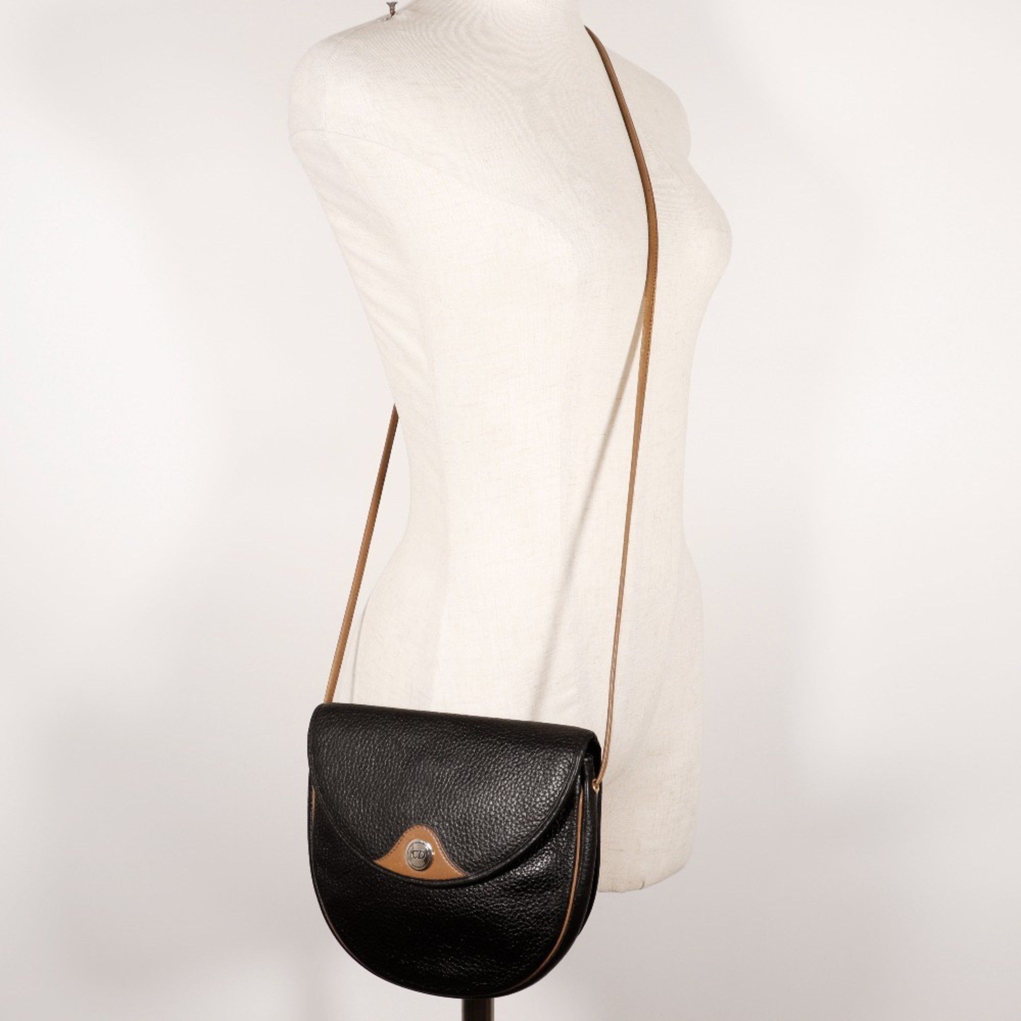 Dior Christian Dior CD Shoulder Bag Pochette Calf Black Type Logo Women's Size ONE SIZE - 11 Thumbnail