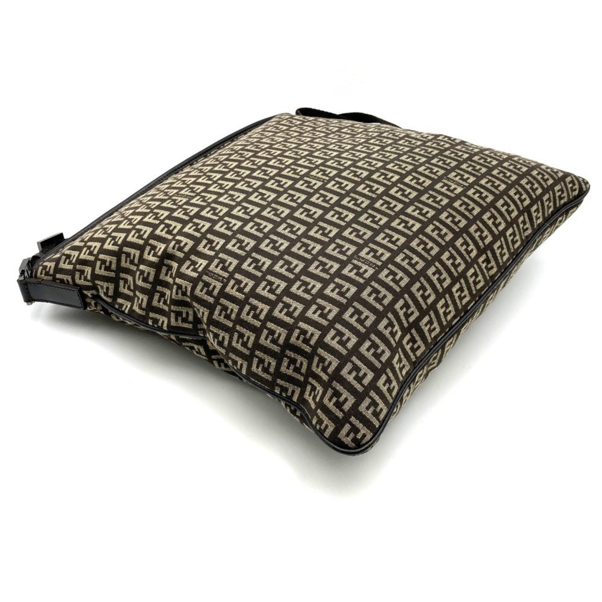 Fendi FENDI Shoulder Bag No Gusset Zucchino Brown Canvas Leather Men Women Size ONE SIZE - 5 Thumbnail