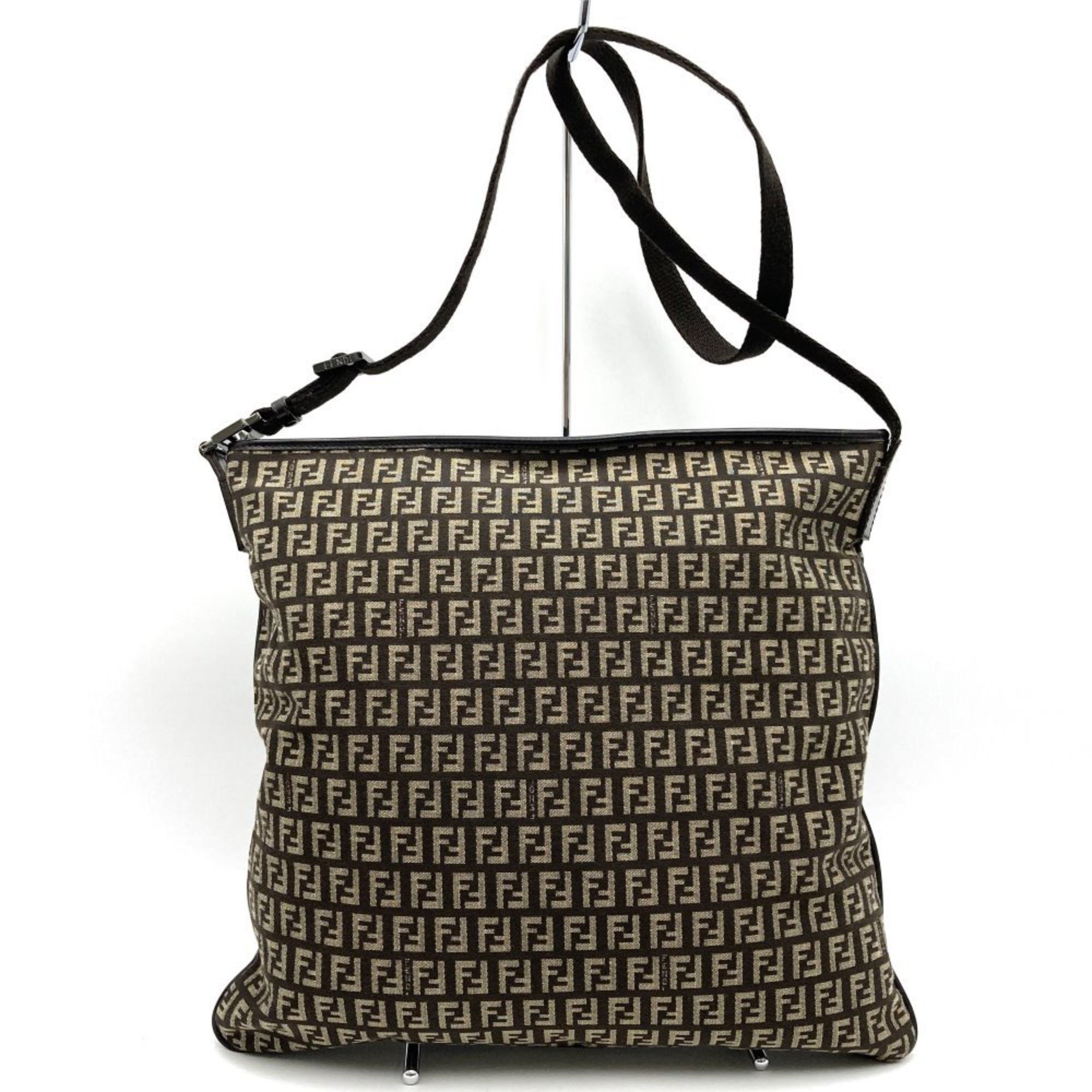 Fendi FENDI Shoulder Bag No Gusset Zucchino Brown Canvas Leather Men Women Size ONE SIZE - 2 Thumbnail