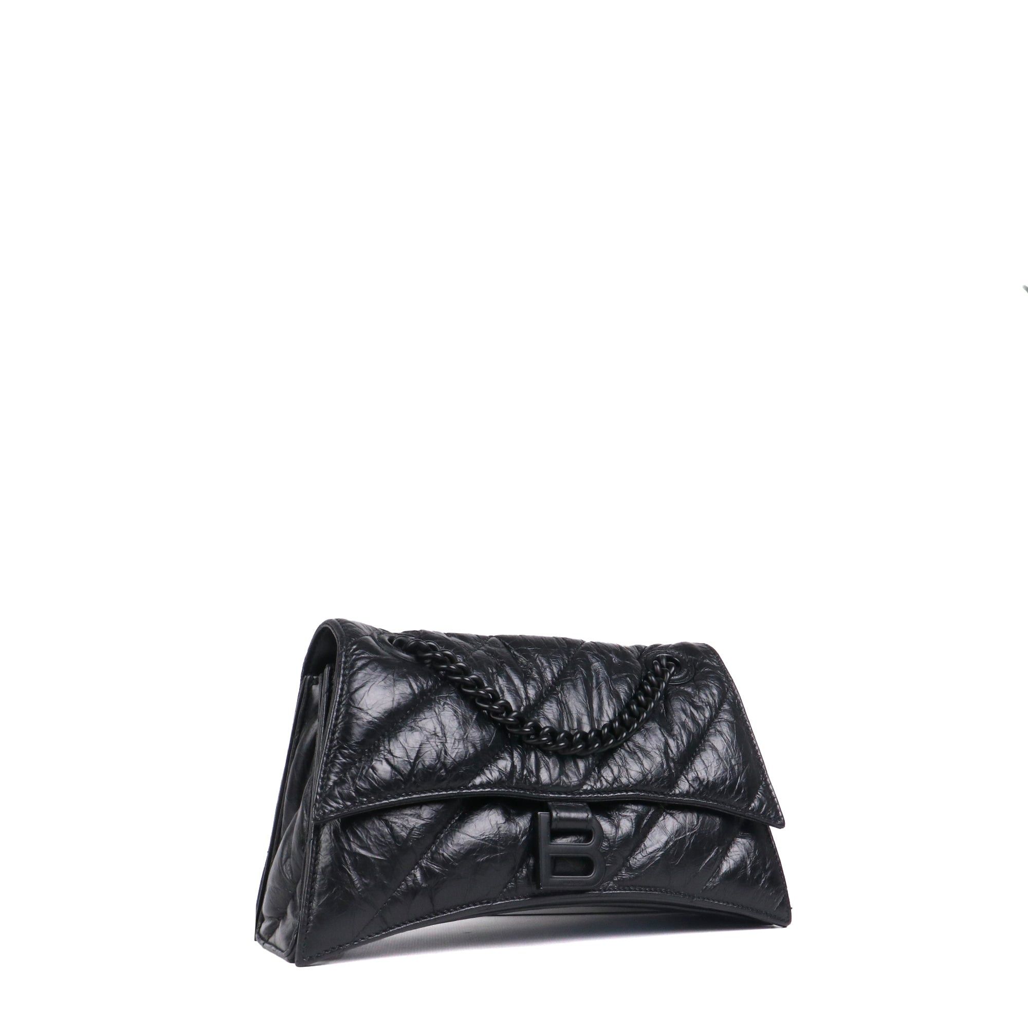 Balenciaga BALENCIAGA - Balenciaga Crush small shoulder bag in black quilted and crinkled leather Size ONE SIZE - 2 Thumbnail