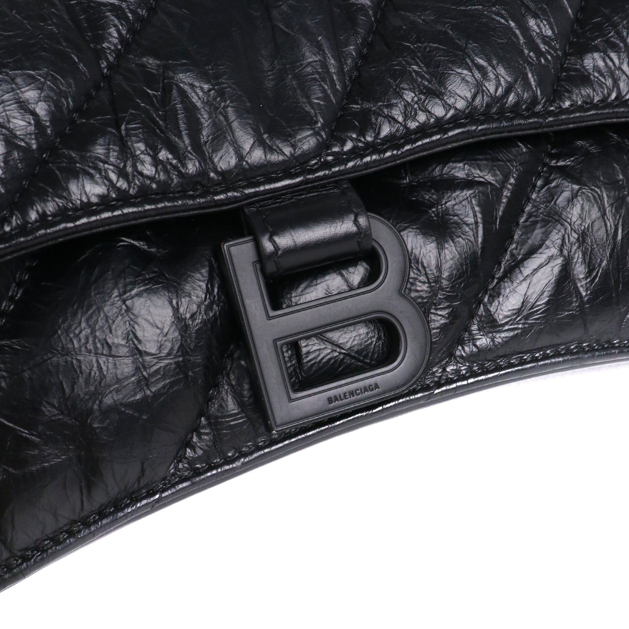 Balenciaga BALENCIAGA - Balenciaga Crush small shoulder bag in black quilted and crinkled leather Size ONE SIZE - 4 Thumbnail