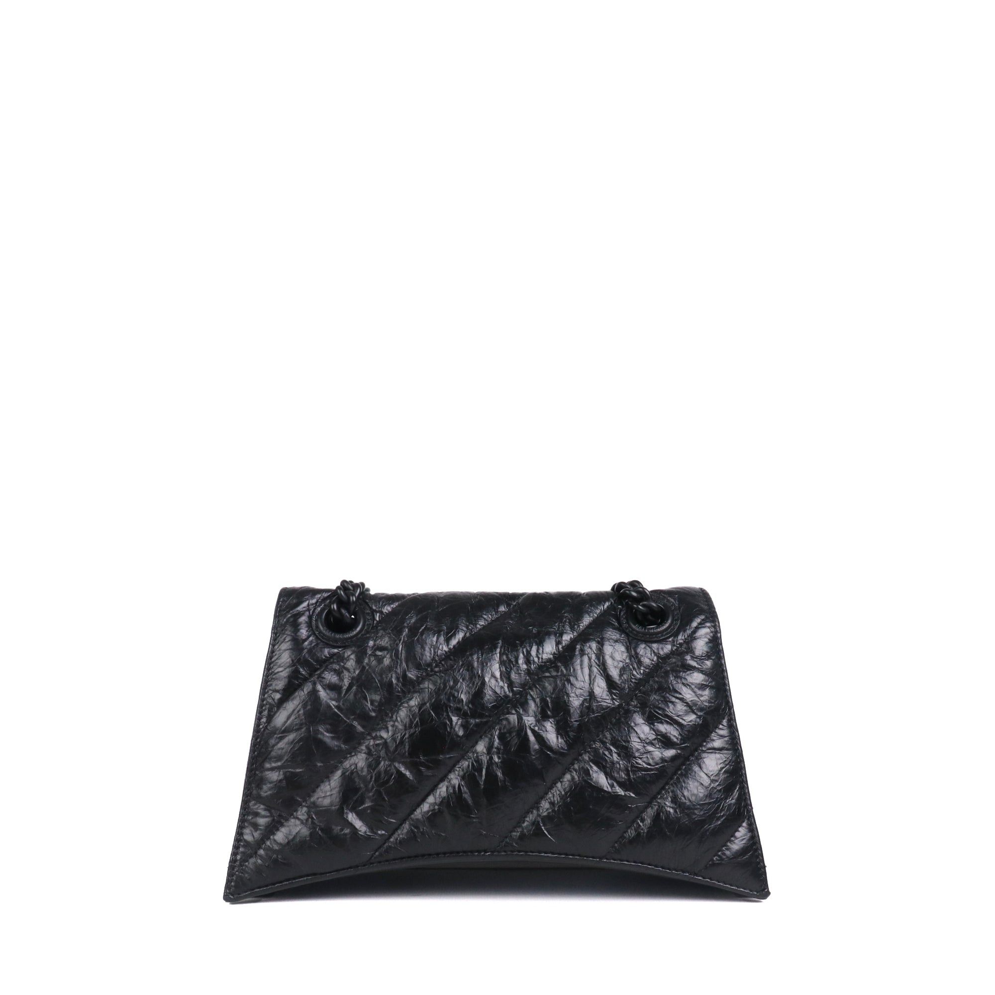 Balenciaga BALENCIAGA - Balenciaga Crush small shoulder bag in black quilted and crinkled leather Size ONE SIZE - 3 Thumbnail