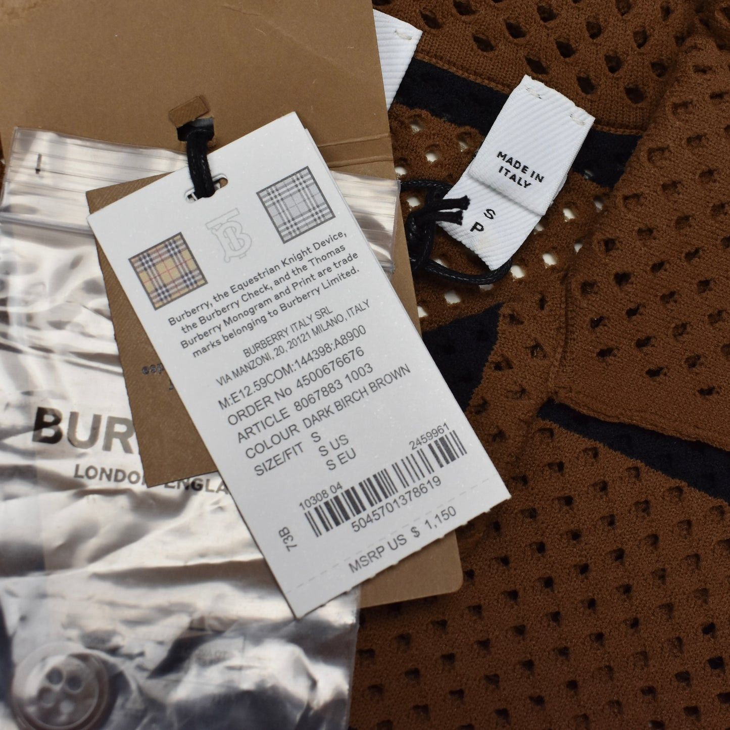 Burberry Burberry Birch Brown Icon Stripe Knit Mesh Button Down Shirt Size US S / EU 44-46 / 1 - 9 Thumbnail