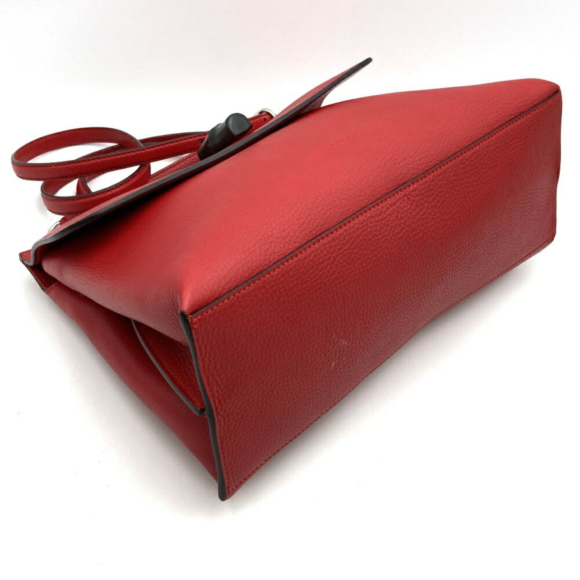 Gucci GUCCI 392013 Handbag Shoulder Bag 2way Bamboo Red Leather Women's Size ONE SIZE - 5 Thumbnail