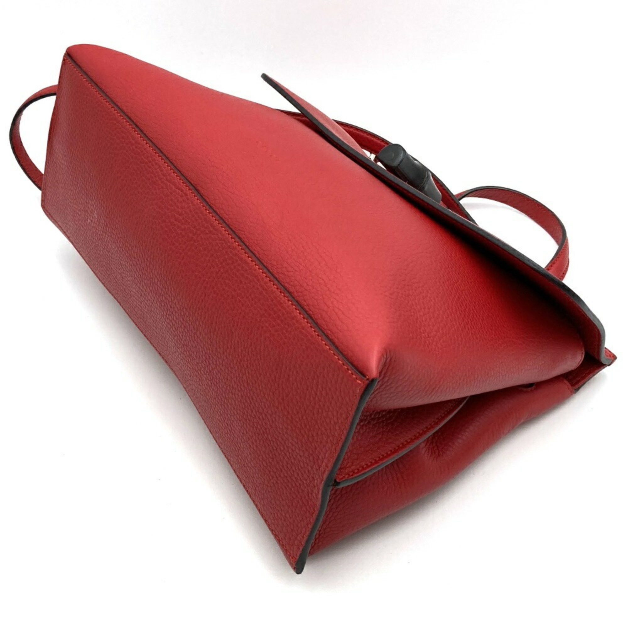Gucci GUCCI 392013 Handbag Shoulder Bag 2way Bamboo Red Leather Women's Size ONE SIZE - 4 Thumbnail