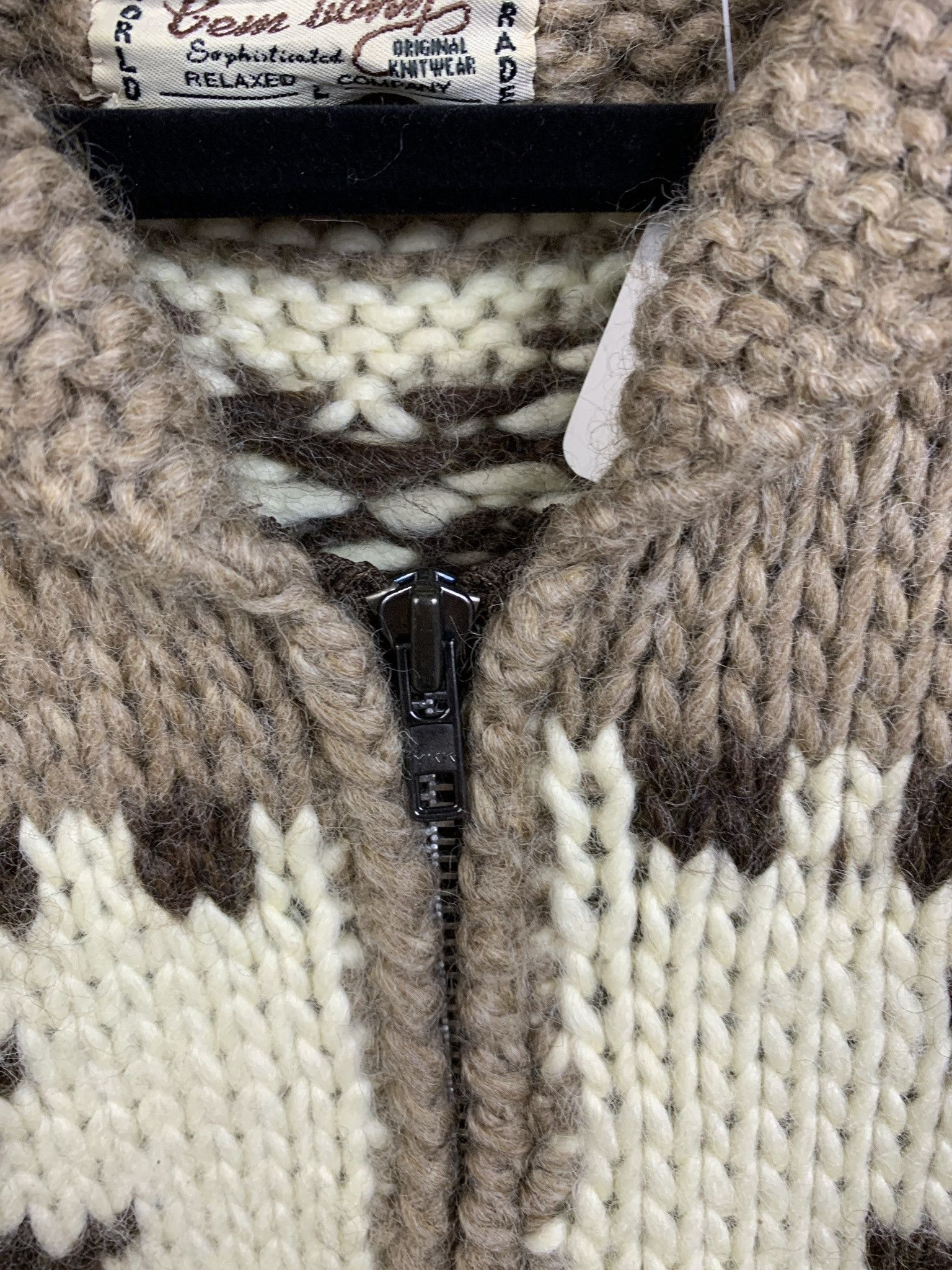 Coogi Vintage 1970s Stag Wool Zip Cowichan Knit Sweater Size L Size US L / EU 52-54 / 3 - 5 Thumbnail