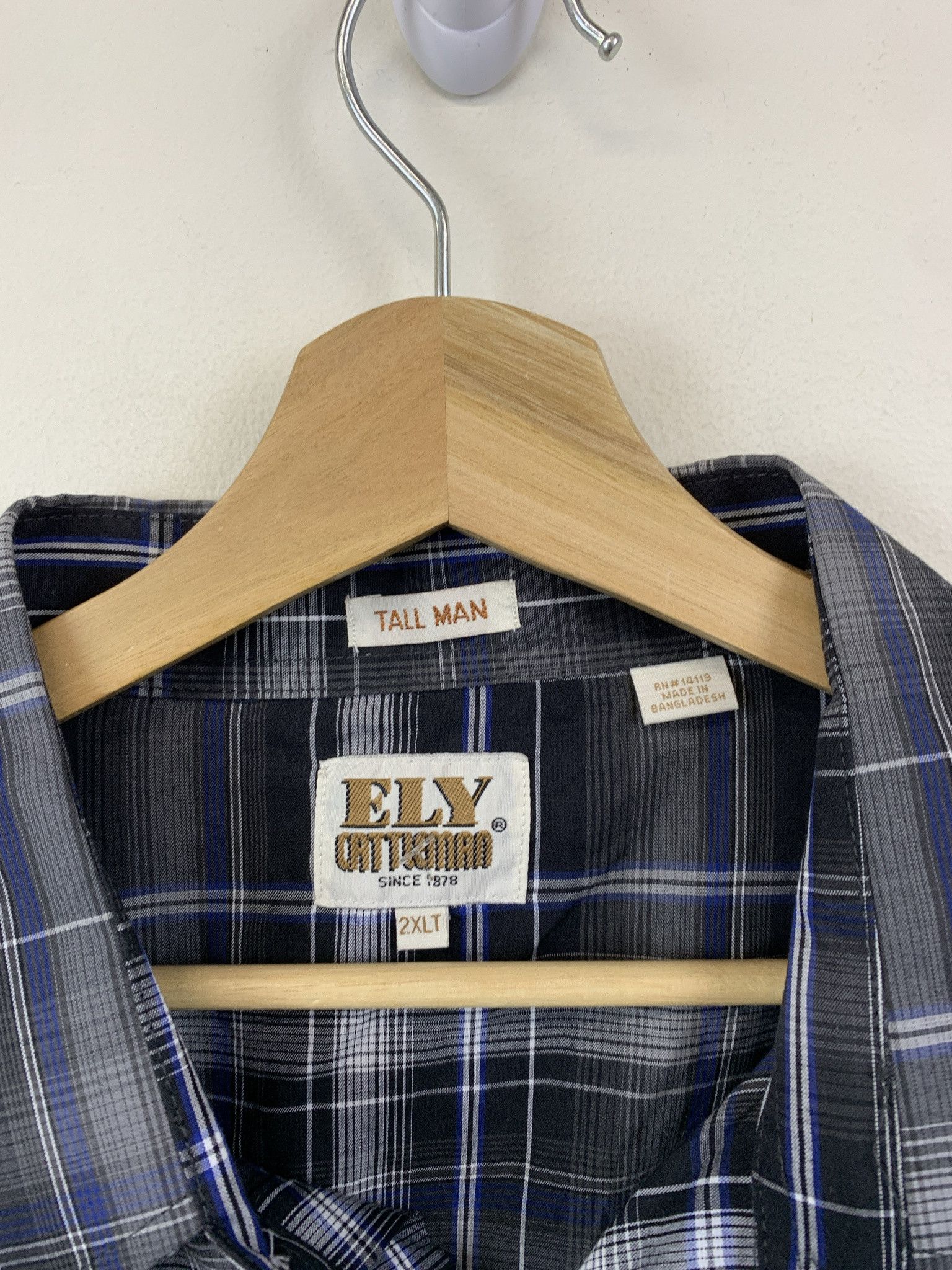 Flannel × Vintage Vintage Ely Cattleman 1990s Deadstock Black Pearl Snap Button Down Size XXL Tall Size US XXL / EU 58 / 5 - 2 Thumbnail