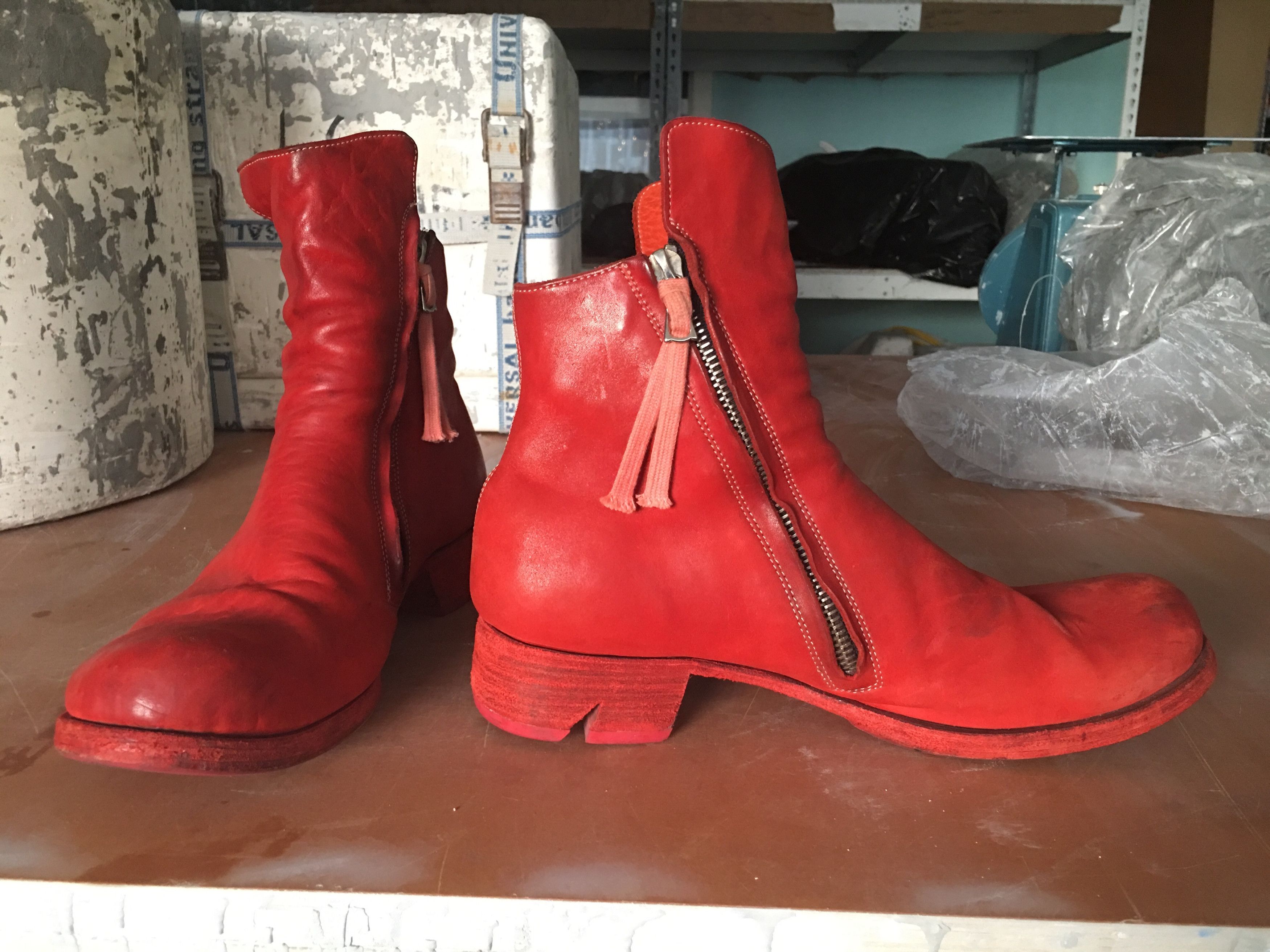 Pre-owned Boris Bidjan Saberi Heimat Red Boots