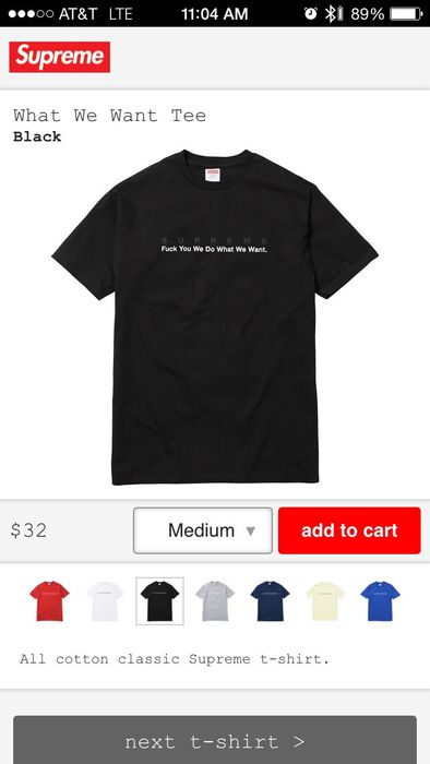 Supreme What We Want Tee Size US M / EU 48-50 / 2 - 1 Preview