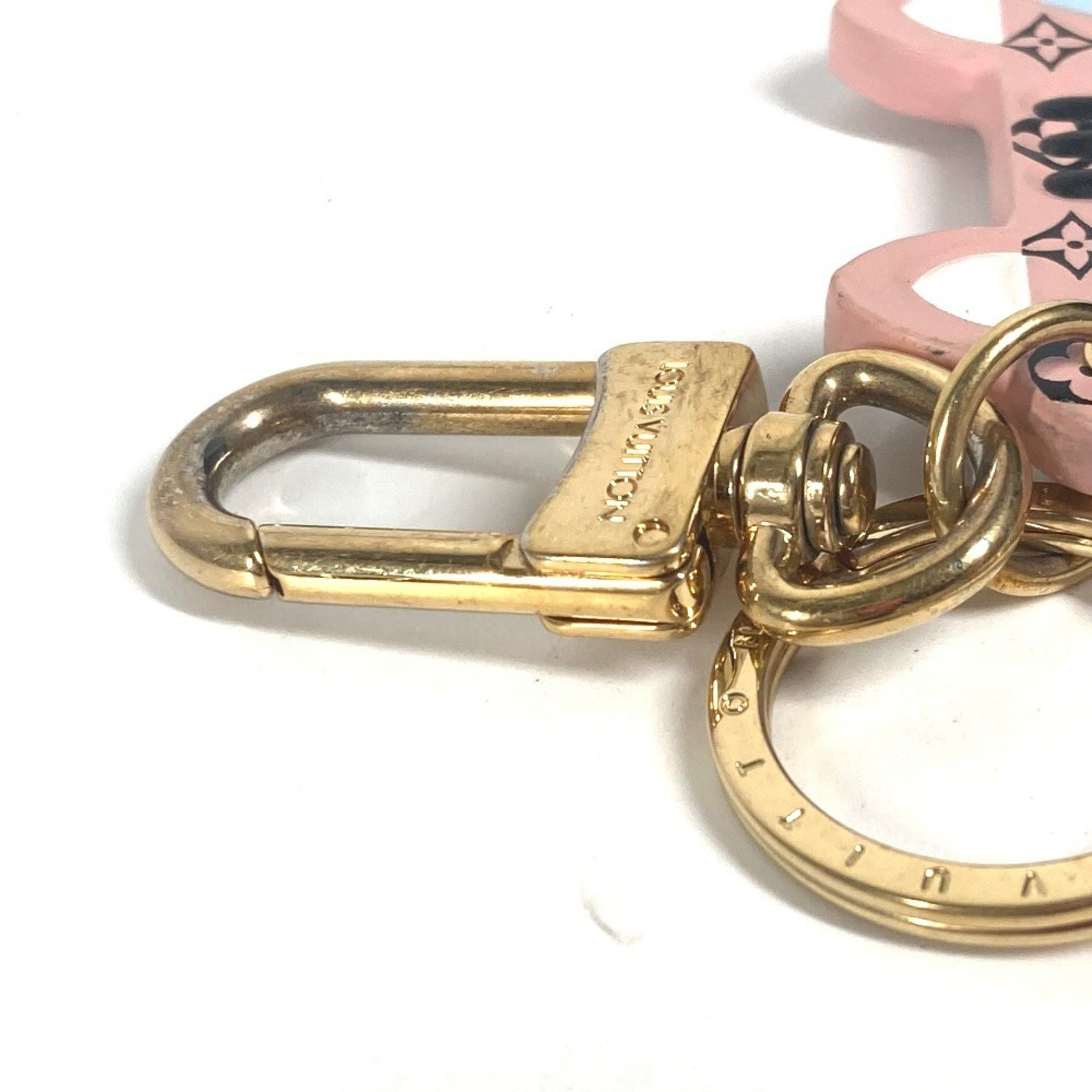 Louis Vuitton LOUIS VUITTON M68452 Portocle Fun Face Monogram Cat Bag Charm Keychain Leather Women's Pink Size ONE SIZE - 4 Thumbnail