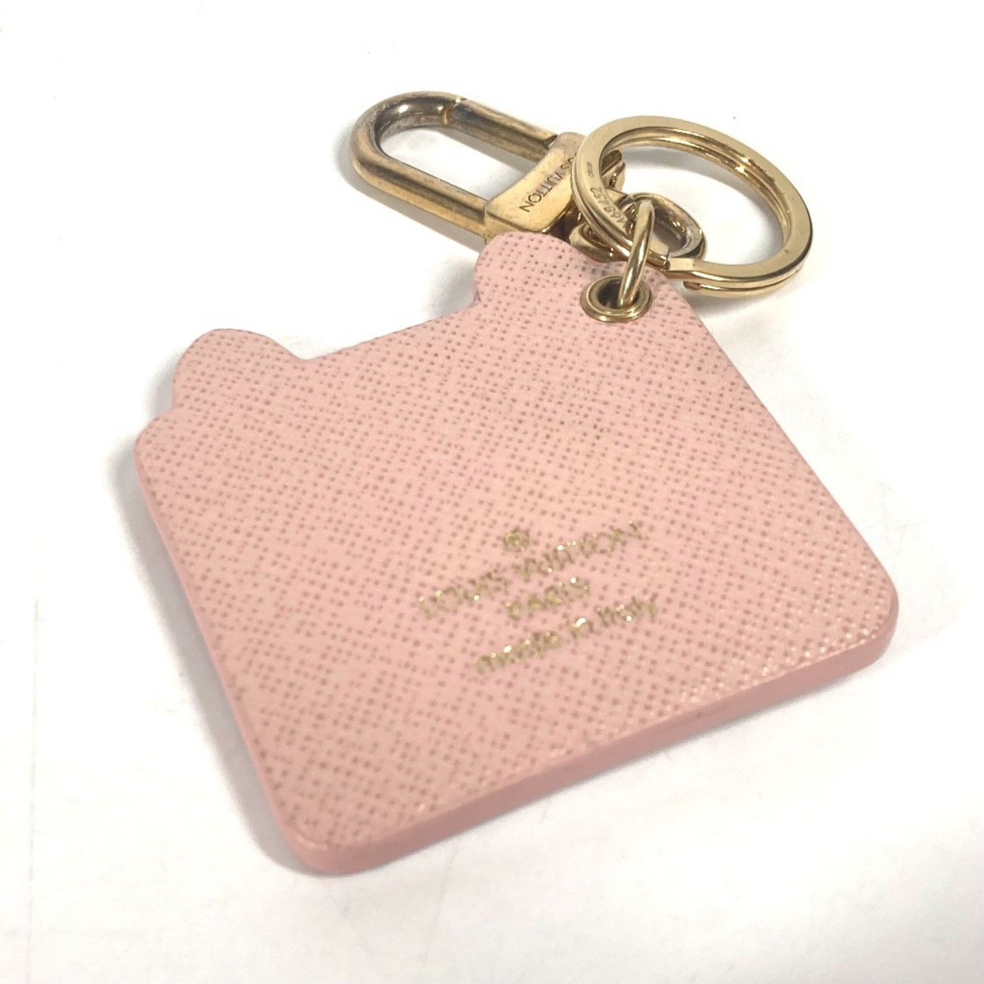 Louis Vuitton LOUIS VUITTON M68452 Portocle Fun Face Monogram Cat Bag Charm Keychain Leather Women's Pink Size ONE SIZE - 2 Thumbnail