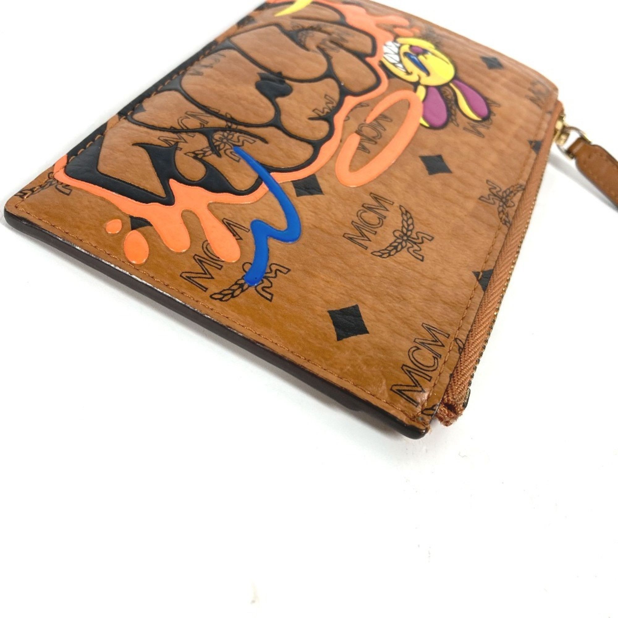 MCM MCM SAMBYPEN Collaboration Sam By Pen Rabbit Visetos Wallet Coin Purse Wallet/Coin Case Leather Men's Brown Size ONE SIZE - 5 Thumbnail