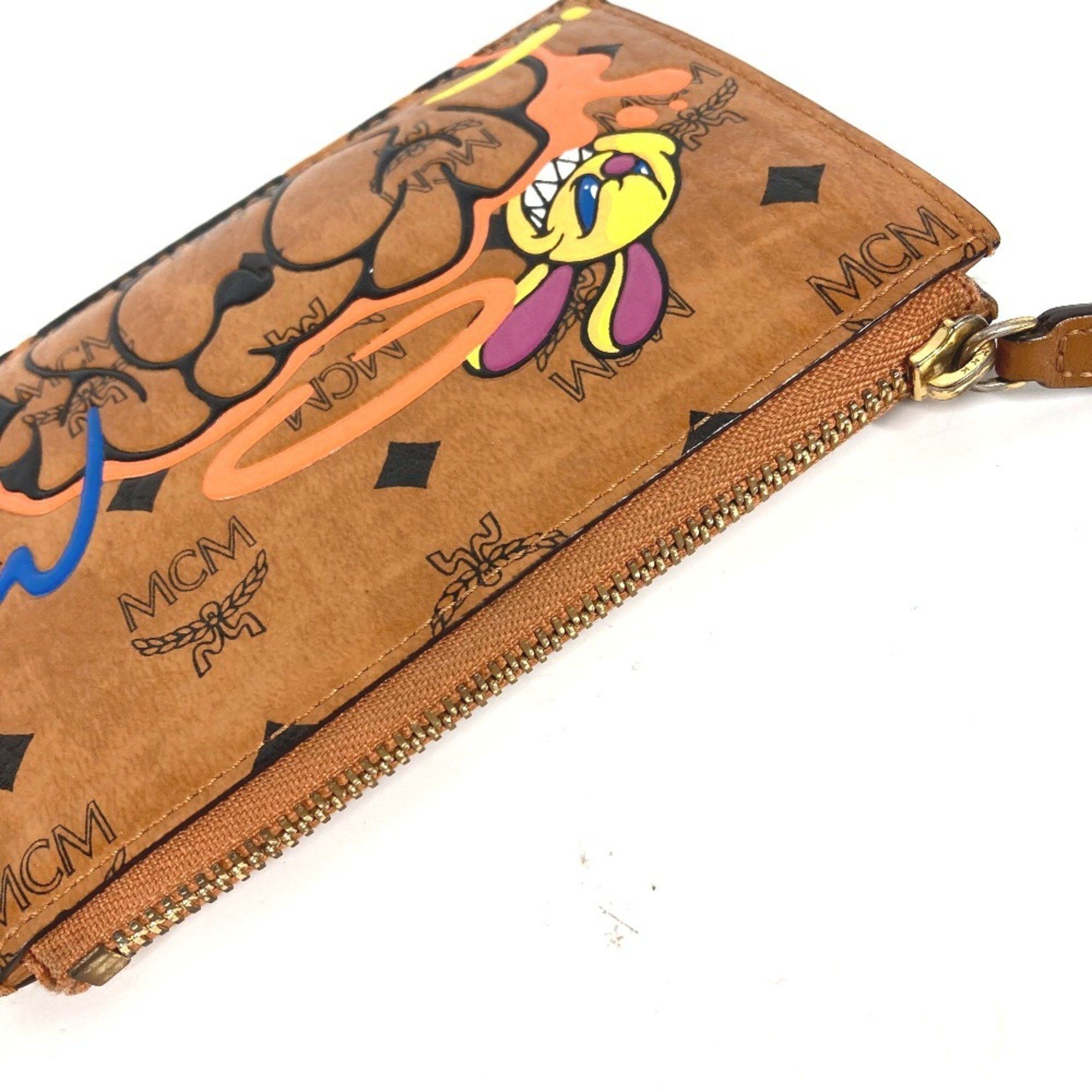 MCM MCM SAMBYPEN Collaboration Sam By Pen Rabbit Visetos Wallet Coin Purse Wallet/Coin Case Leather Men's Brown Size ONE SIZE - 4 Thumbnail