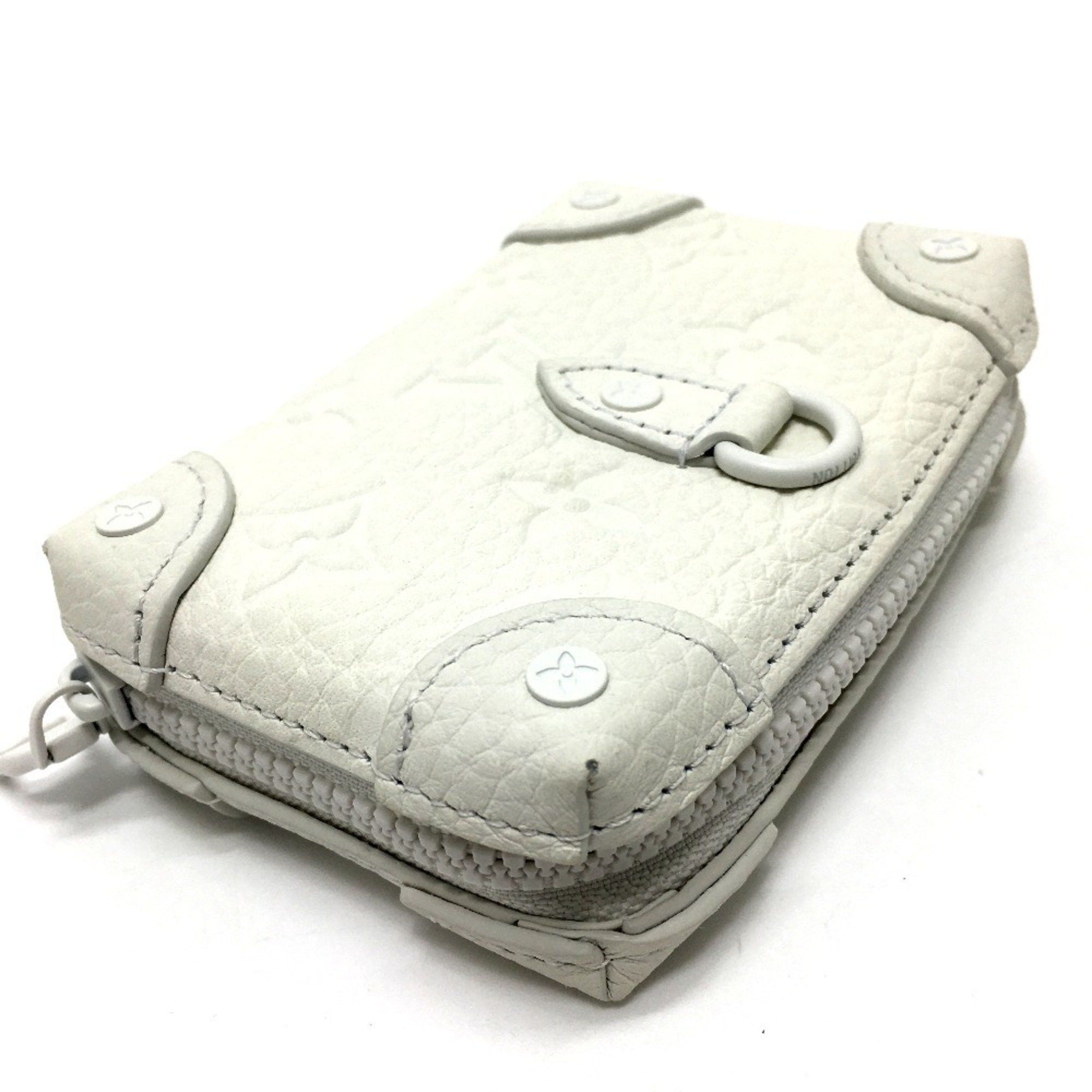 Louis Vuitton LOUIS VUITTON M80209 Monogram LV Friend Print Neck Soft Trunk Tri-fold Wallet Taurillon Leather Men's Women's White Size ONE SIZE - 4 Thumbnail