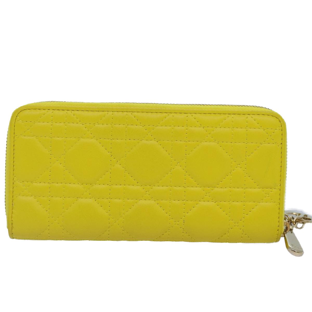 Dior Cannage Lady Yellow Leather Wallet (Pre-Owned) Size ONE SIZE - 2 Thumbnail