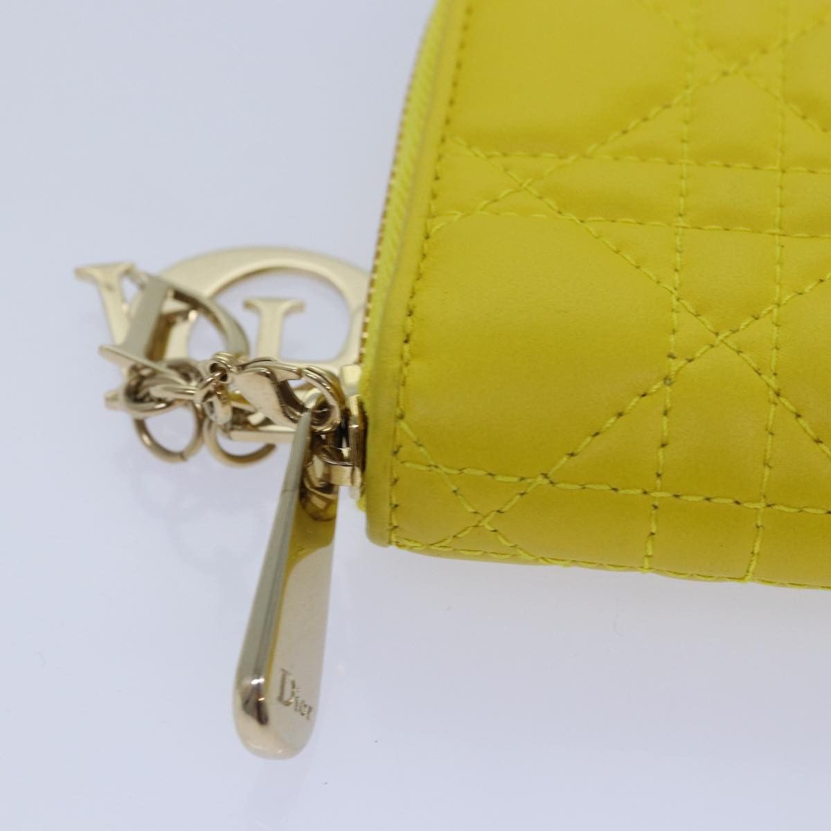 Dior Cannage Lady Yellow Leather Wallet (Pre-Owned) Size ONE SIZE - 11 Thumbnail