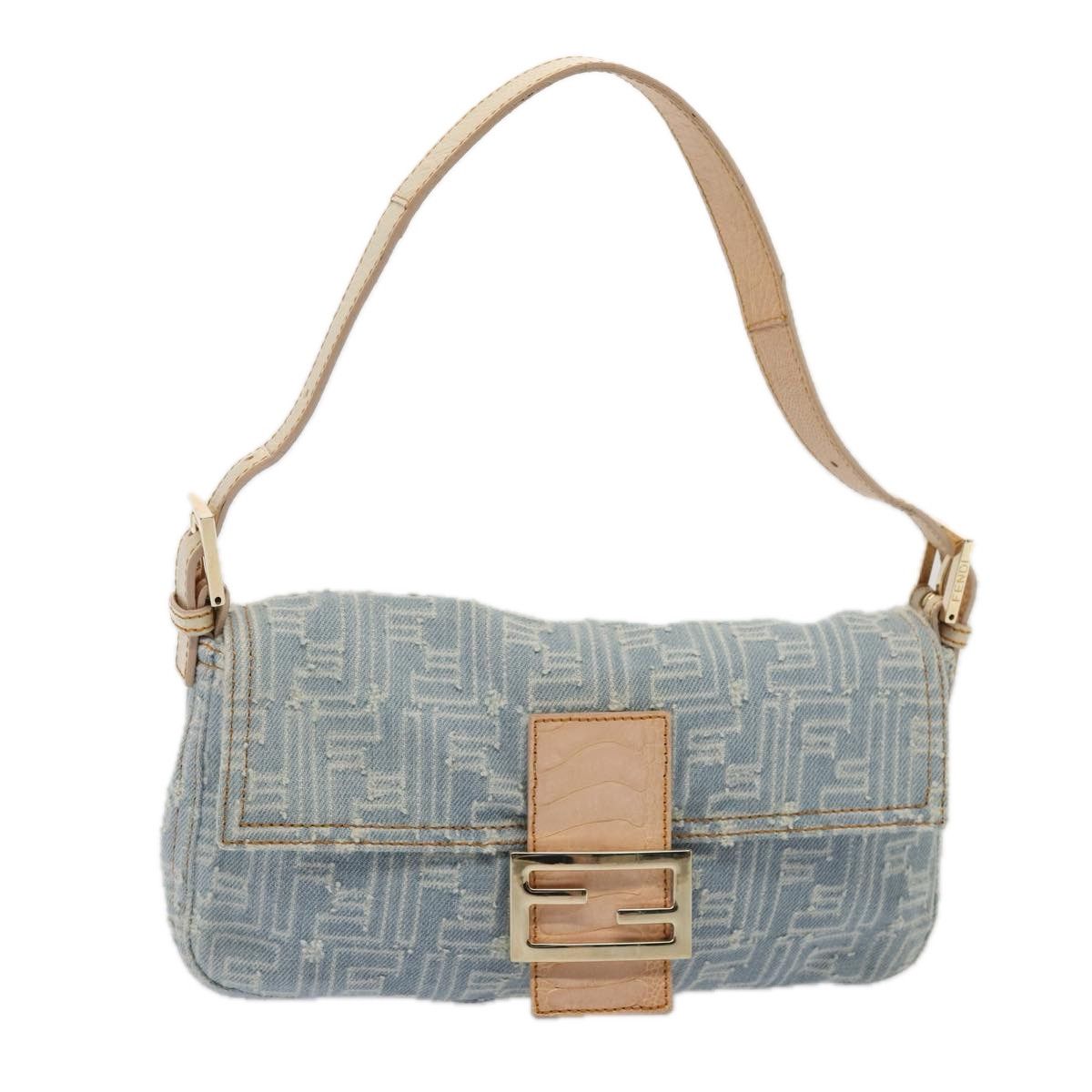 Fendi Baguette Blue Canvas Shoulder Bag (Pre-Owned) Size ONE SIZE - 12 Thumbnail