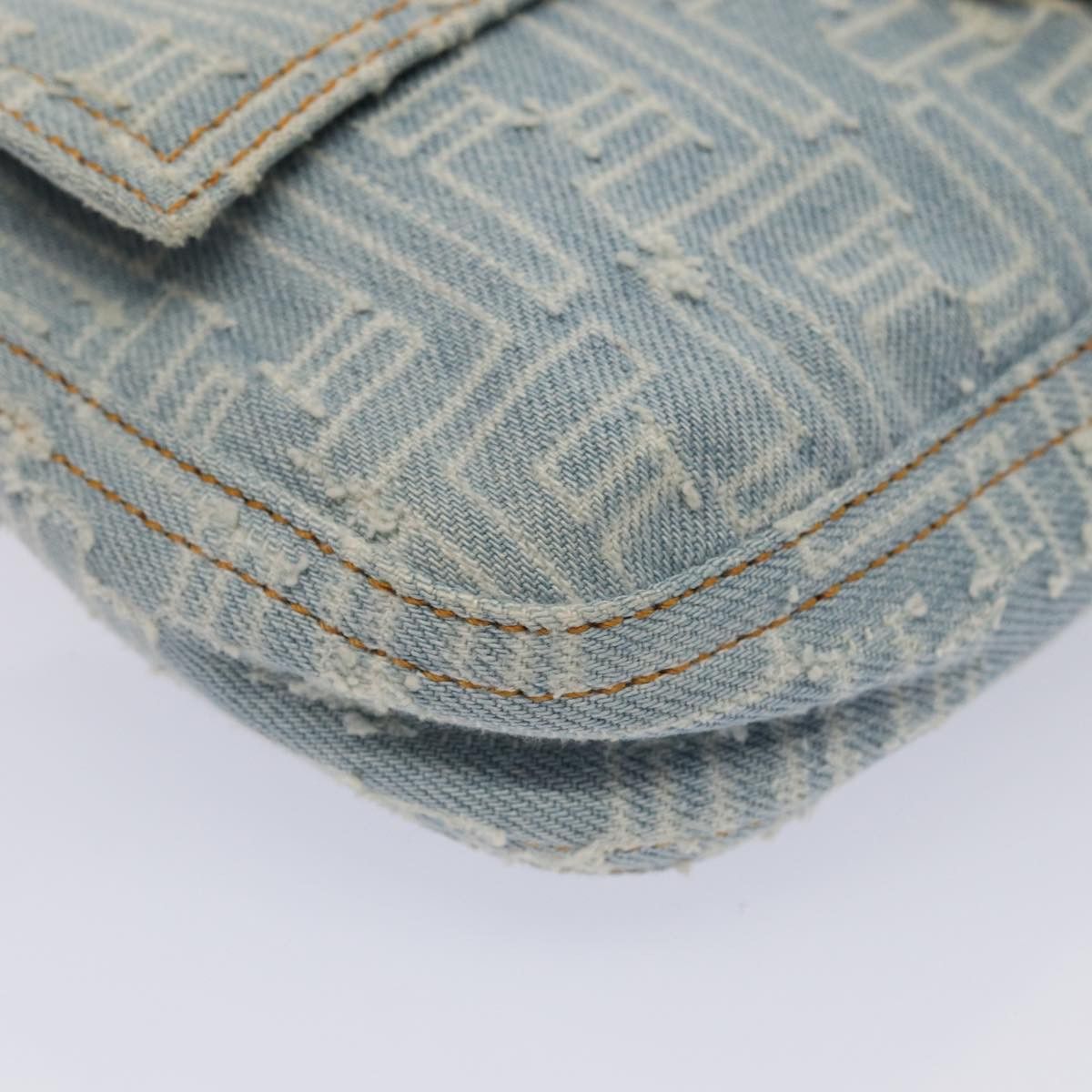 Fendi Baguette Blue Canvas Shoulder Bag (Pre-Owned) Size ONE SIZE - 9 Thumbnail