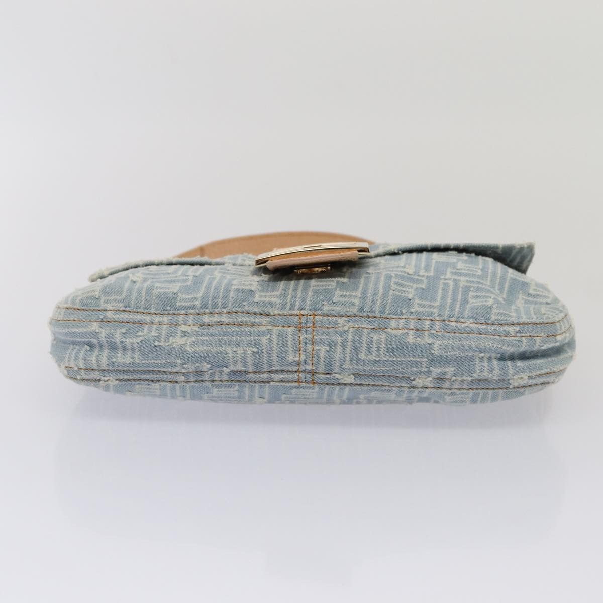 Fendi Baguette Blue Canvas Shoulder Bag (Pre-Owned) Size ONE SIZE - 3 Thumbnail