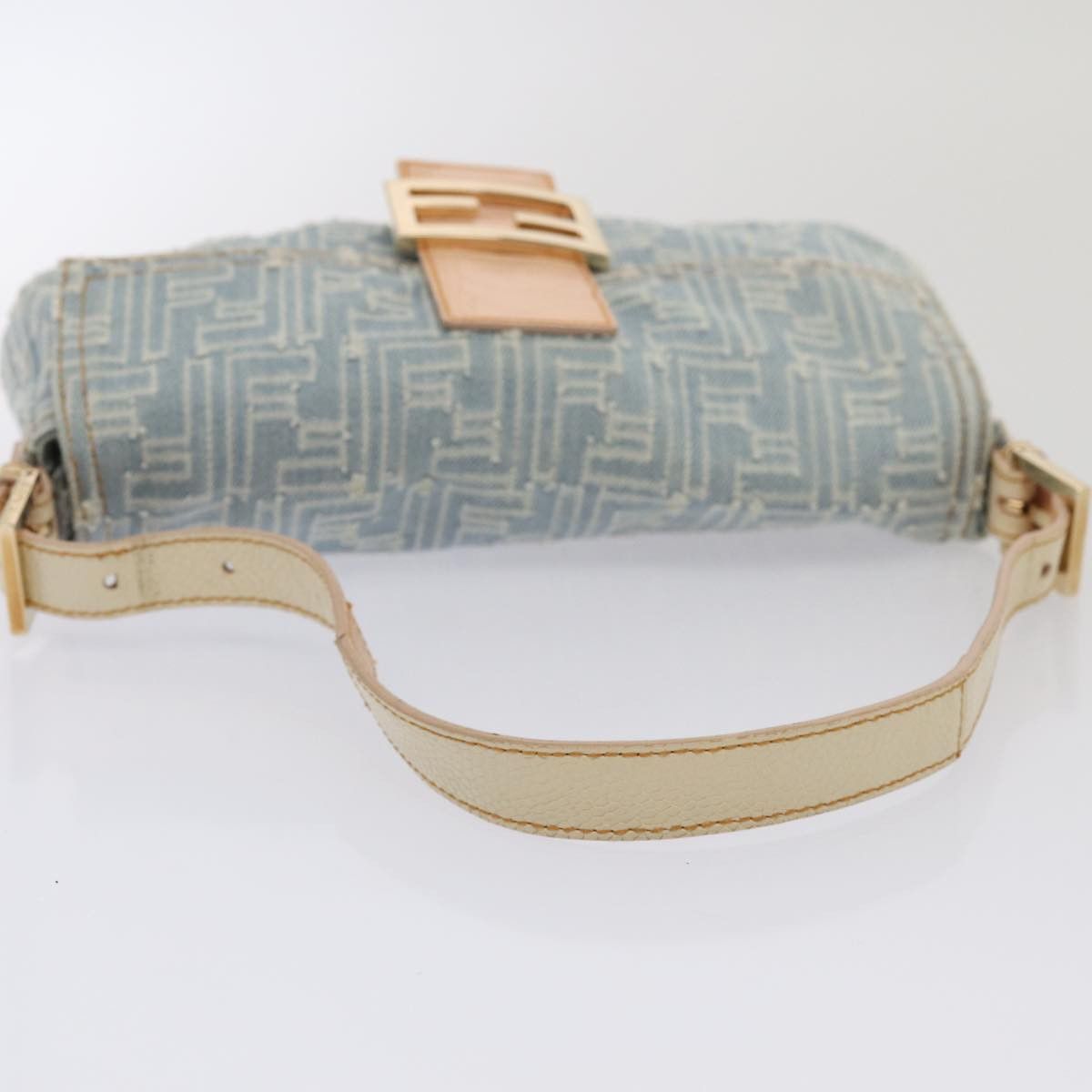 Fendi Baguette Blue Canvas Shoulder Bag (Pre-Owned) Size ONE SIZE - 4 Thumbnail