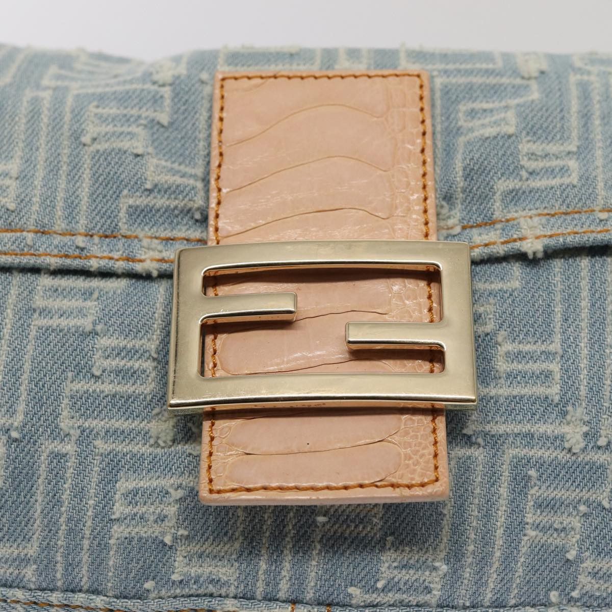 Fendi Baguette Blue Canvas Shoulder Bag (Pre-Owned) Size ONE SIZE - 18 Thumbnail