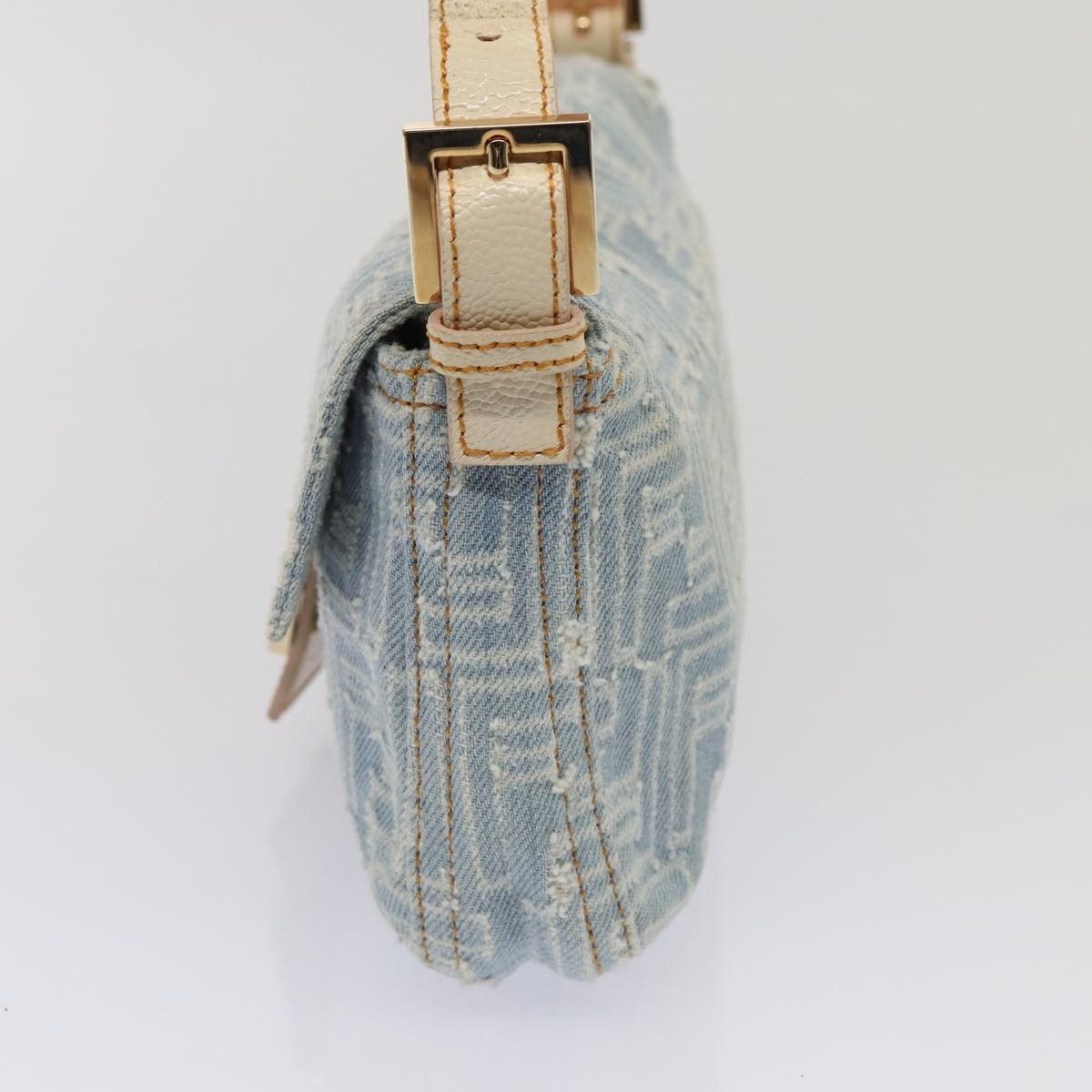 Fendi Baguette Blue Canvas Shoulder Bag (Pre-Owned) Size ONE SIZE - 10 Thumbnail