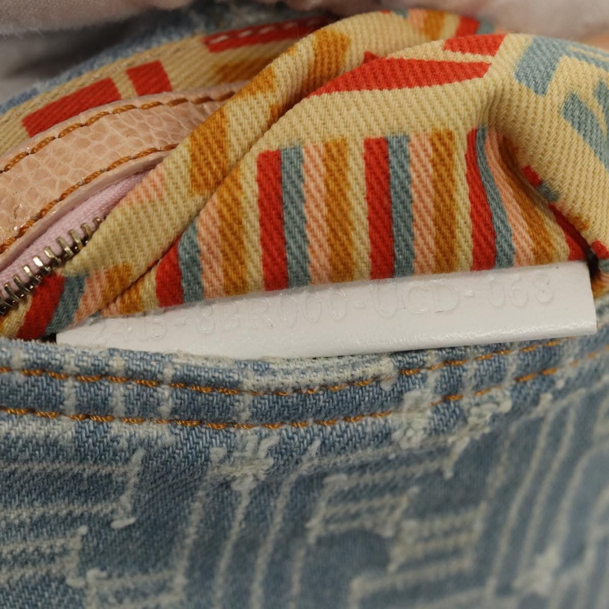 Fendi Baguette Blue Canvas Shoulder Bag (Pre-Owned) Size ONE SIZE - 6 Thumbnail