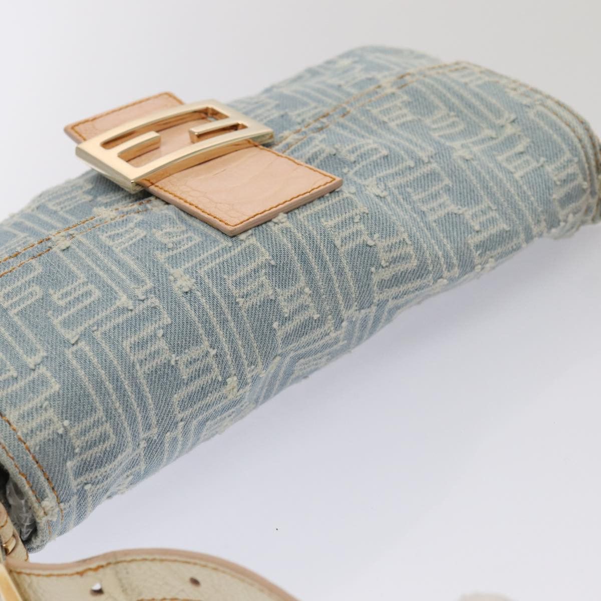 Fendi Baguette Blue Canvas Shoulder Bag (Pre-Owned) Size ONE SIZE - 13 Thumbnail