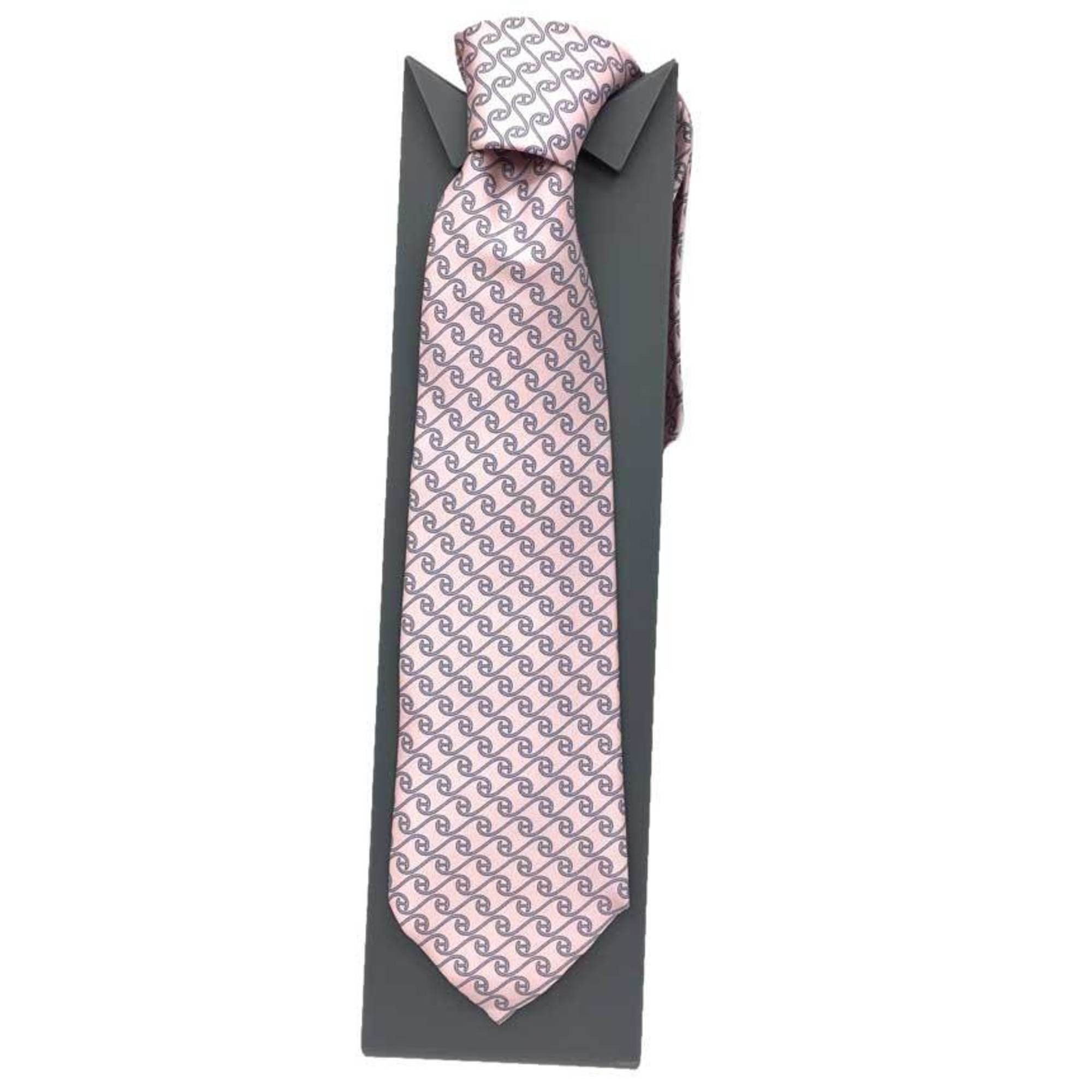 Hermes Hermes tie H pattern pink 100% silk men's Size ONE SIZE - 2 Thumbnail