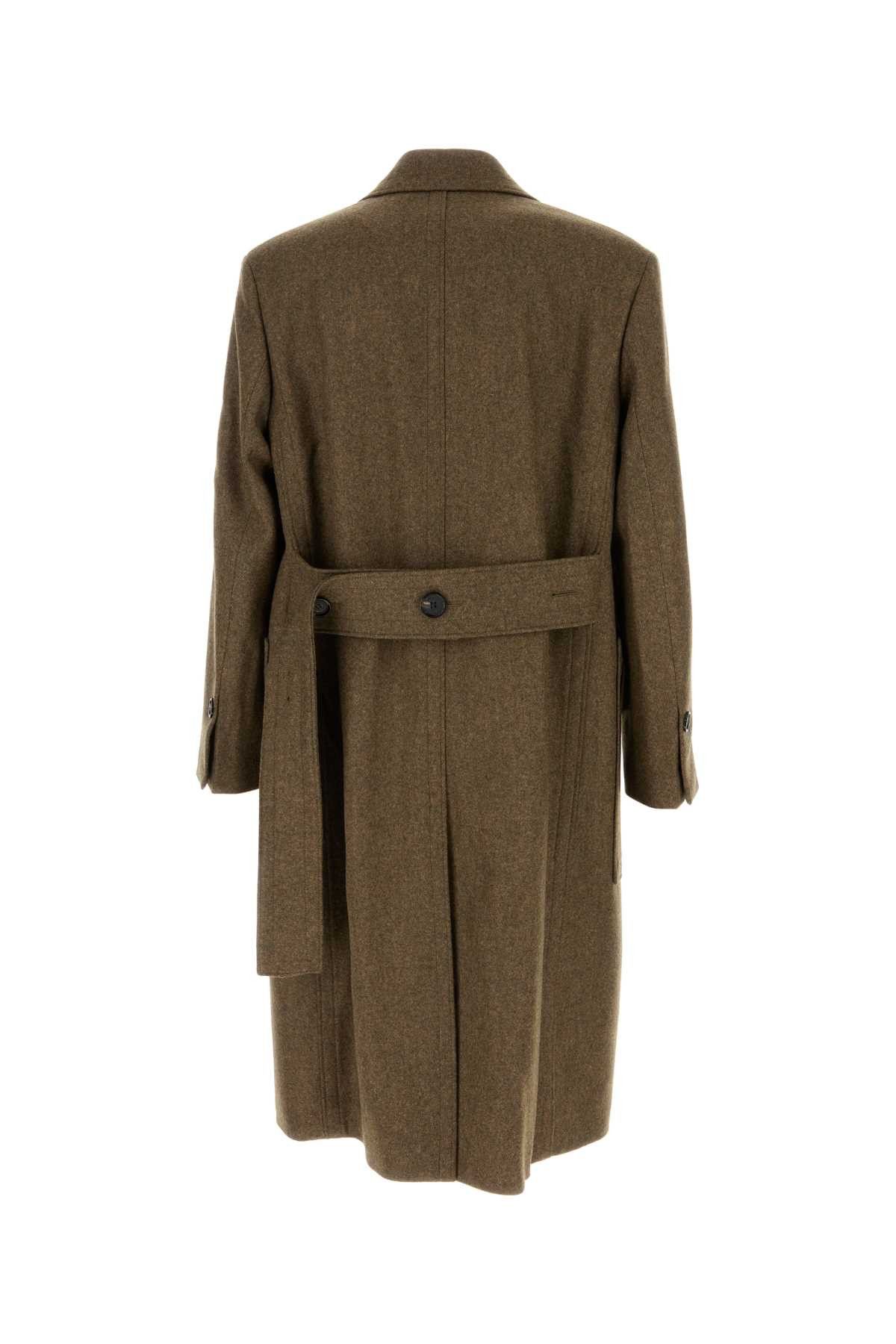 Salvatore Ferragamo Melange Mud Wool Coat Size US M / EU 48-50 / 2 - 2 Thumbnail