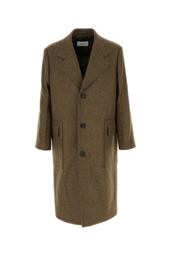 Salvatore Ferragamo Melange Mud Wool Coat Size US M / EU 48-50 / 2 - 3 Thumbnail