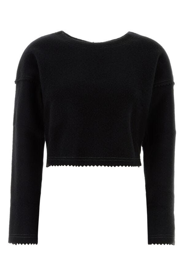 Max Mara Black Wool Blend Crespo Sweater Size L / US 10 / IT 46 - 3 Thumbnail