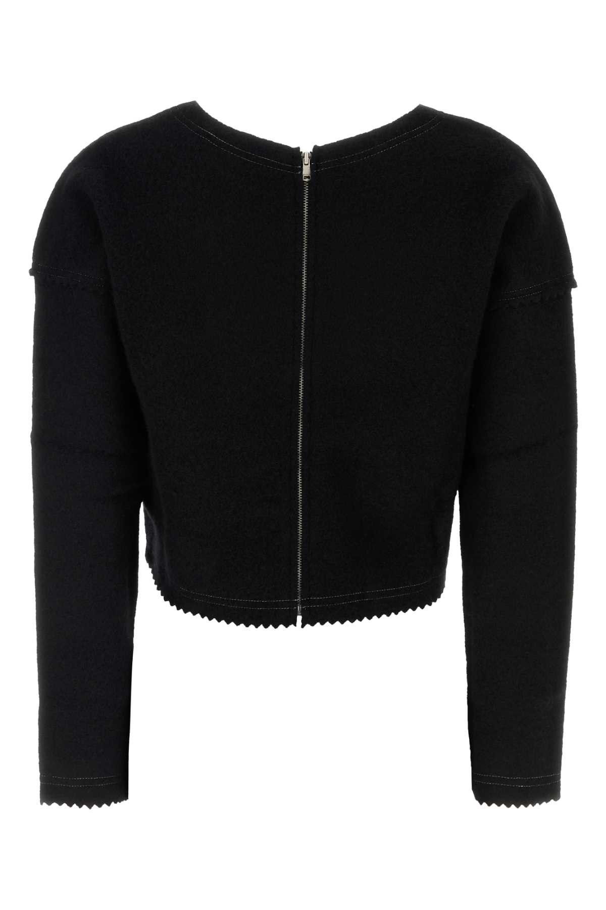 Max Mara Black Wool Blend Crespo Sweater Size L / US 10 / IT 46 - 2 Thumbnail