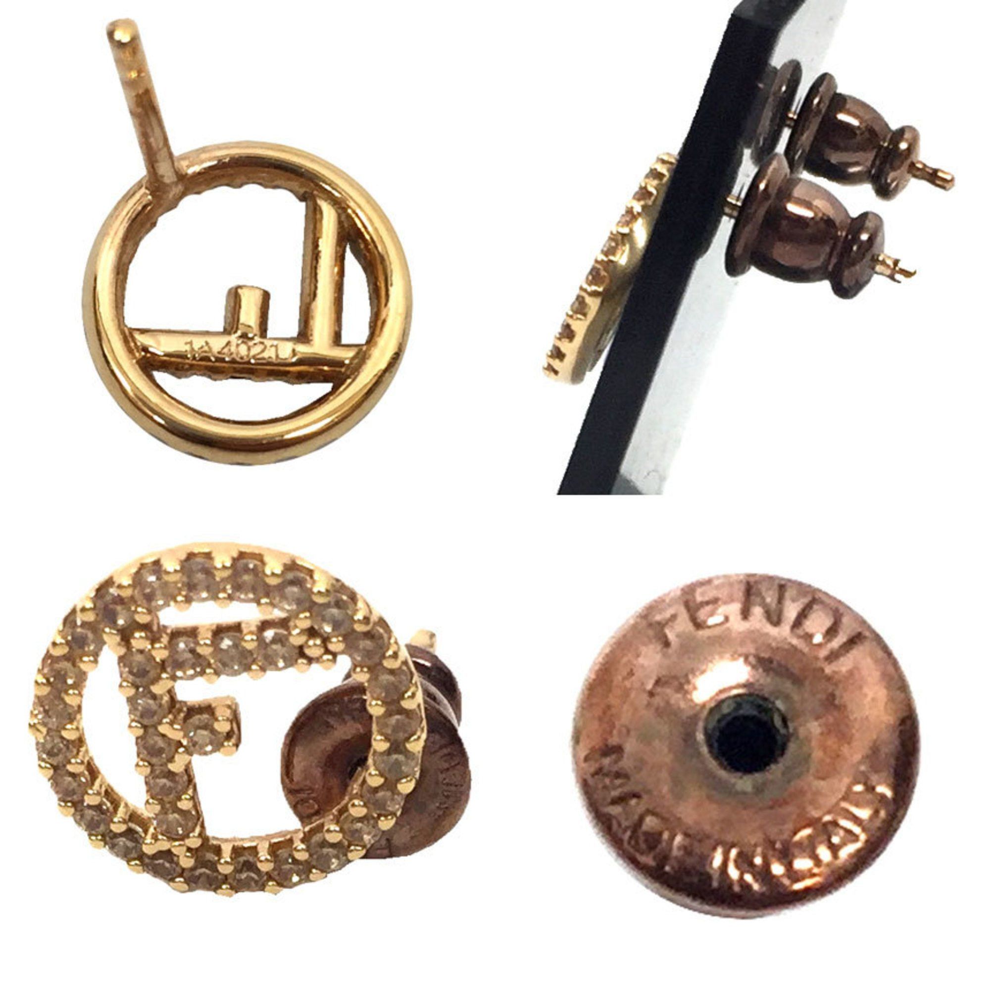 Fendi FENDI Earrings FF 8AG7386DMF089U F is Fendi Rhinestone Gold Color Ladies Size ONE SIZE - 3 Thumbnail