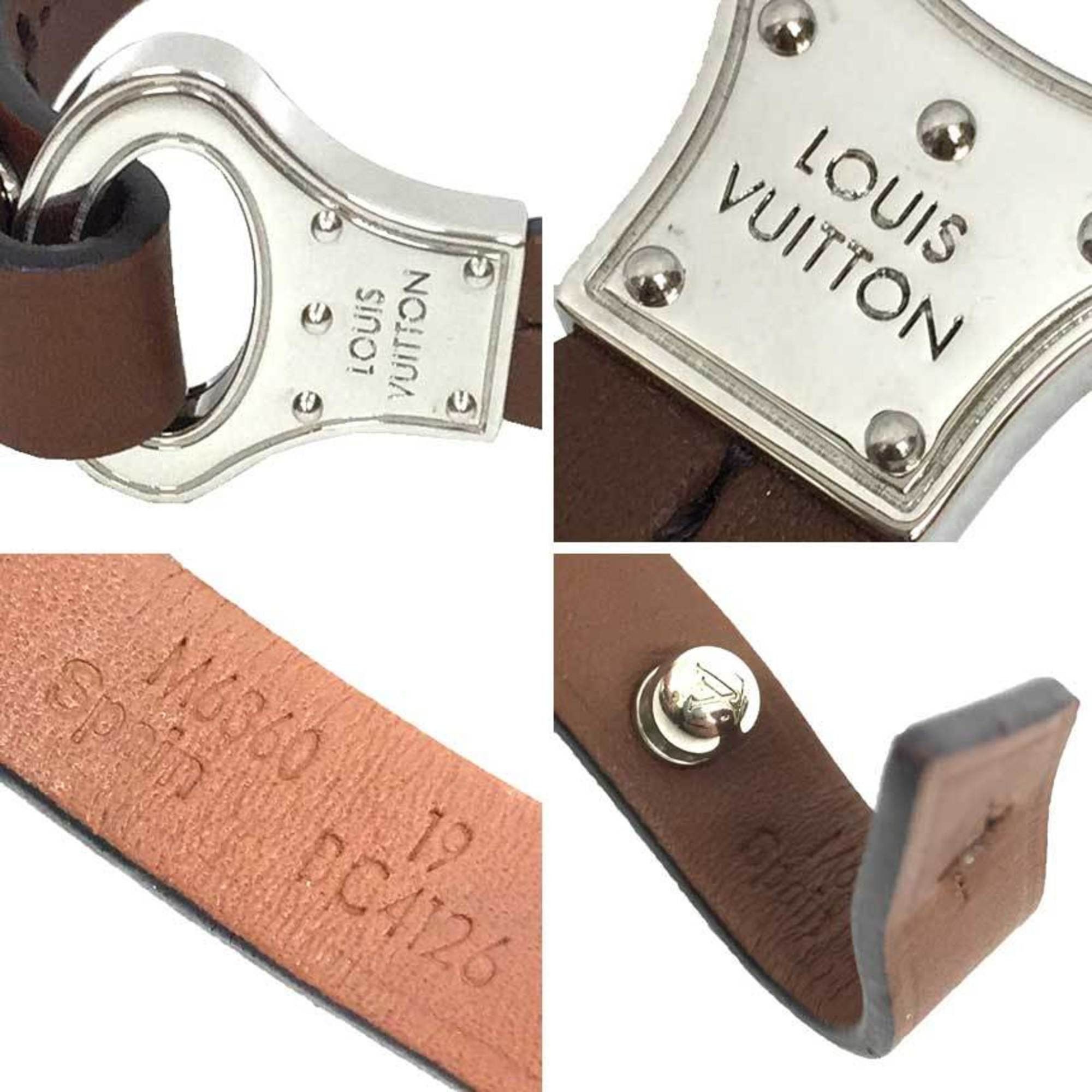 Louis Vuitton Louis Vuitton Leather Bracelet Archive M6360 Size 19 Brown x Men's Size ONE SIZE - 4 Thumbnail