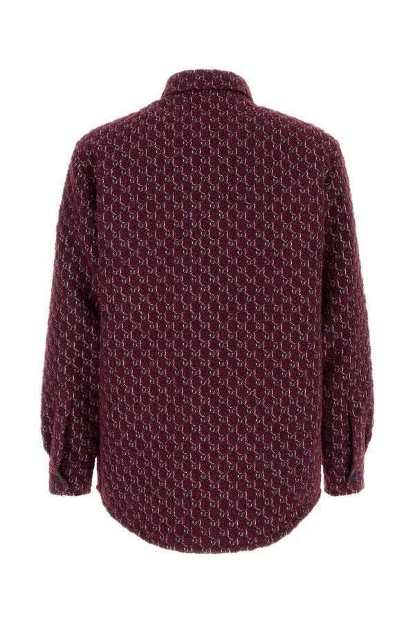 Gucci Burgundy Boucle Padded Shirt Size US L / EU 52-54 / 3 - 4 Thumbnail