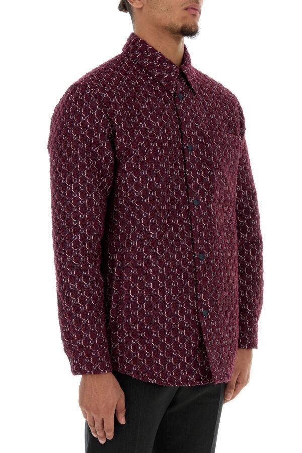 Gucci Burgundy Boucle Padded Shirt Size US L / EU 52-54 / 3 - 5 Thumbnail