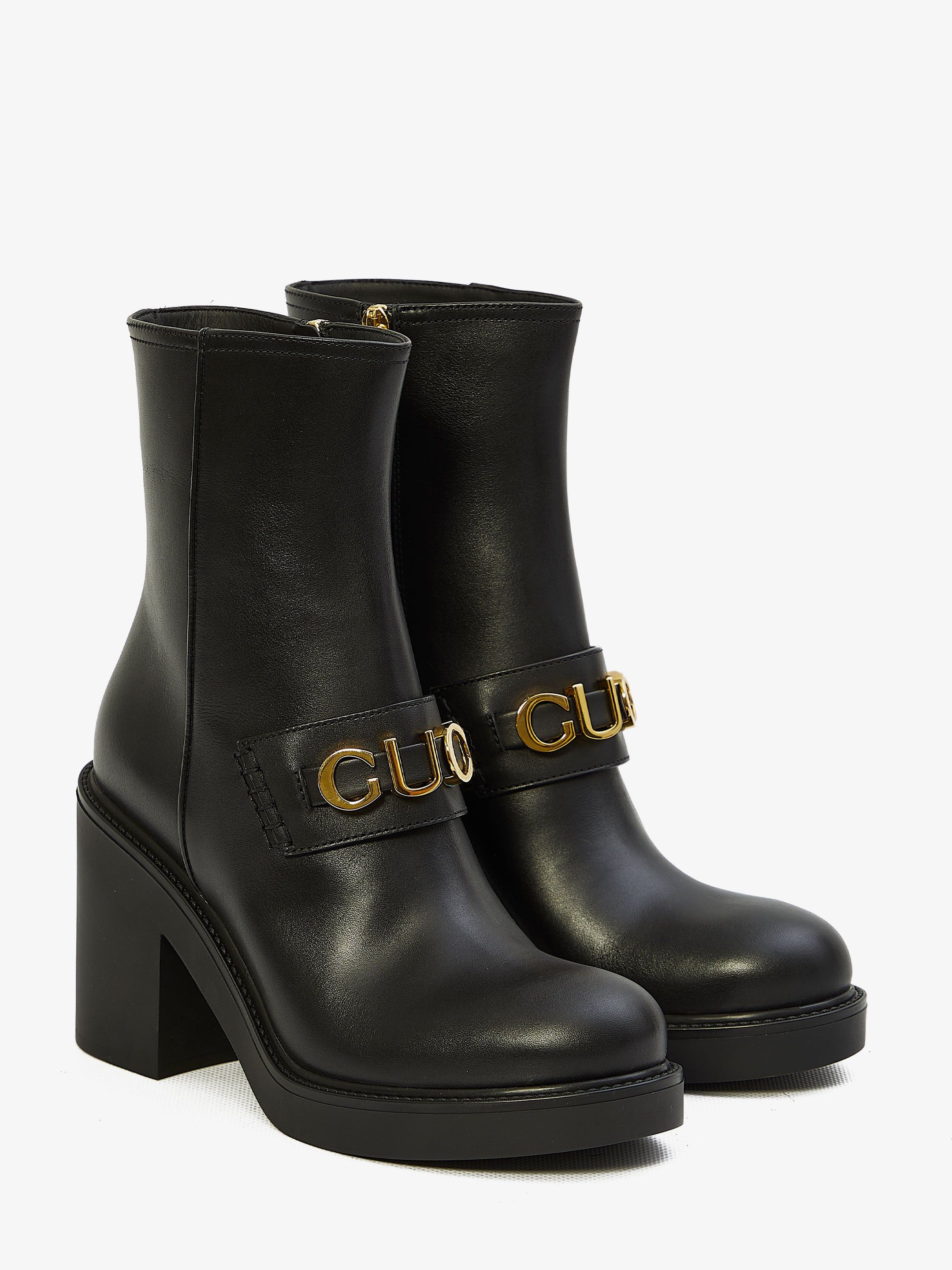 Gucci Big Logo Cara Leather Boots SIZE