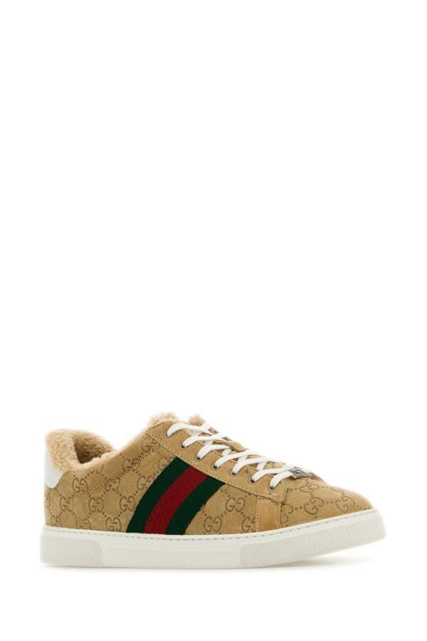 Gucci Camel Suede Ace Sneakers Size US 7 / EU 40 - 4 Thumbnail