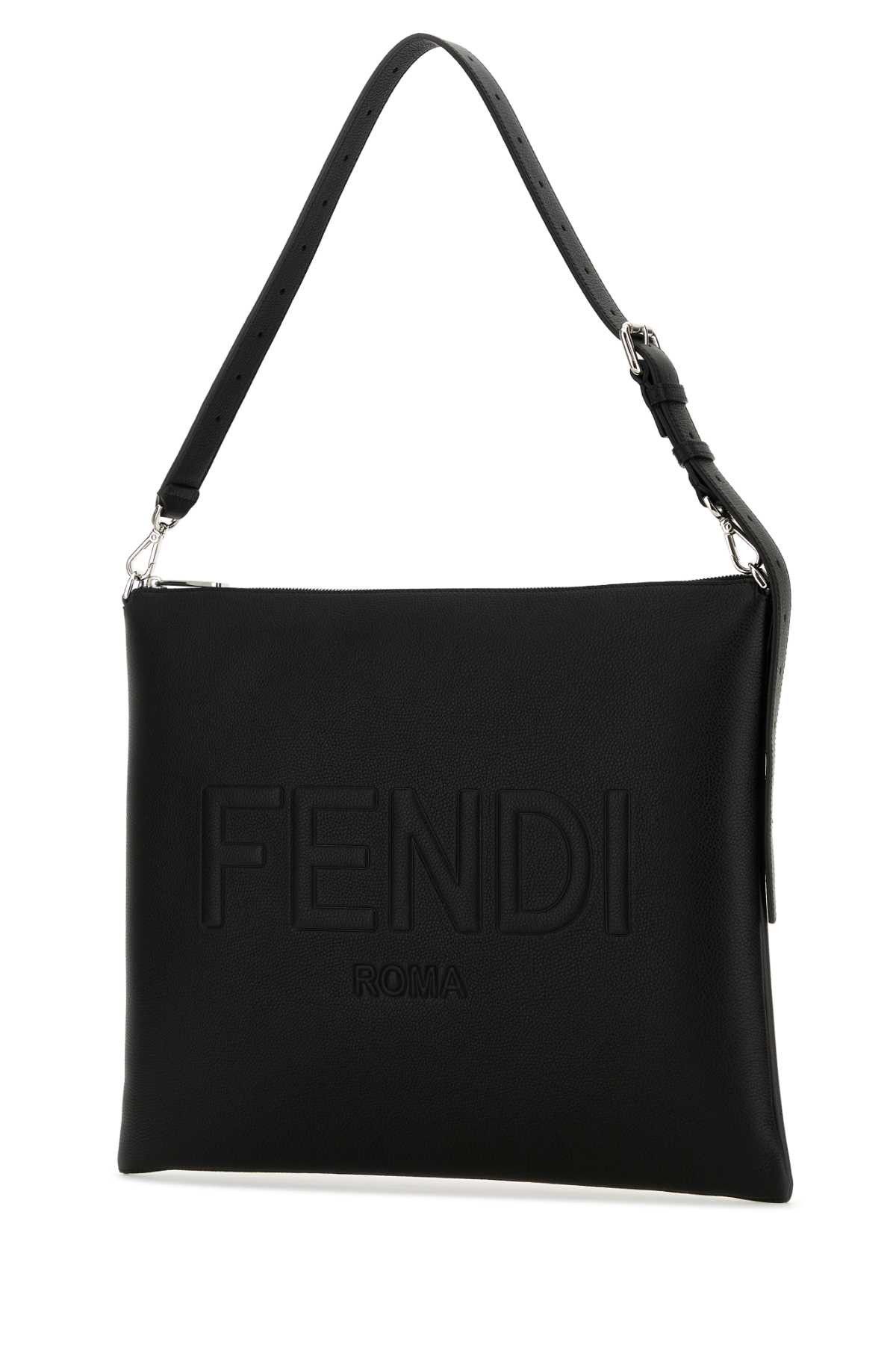 Fendi Black Leather Fendi After Fendi Roma Shoulder Bag Size ONE SIZE - 2 Thumbnail