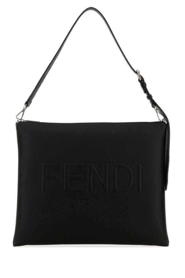 Fendi Black Leather Fendi After Fendi Roma Shoulder Bag Size ONE SIZE - 3 Thumbnail