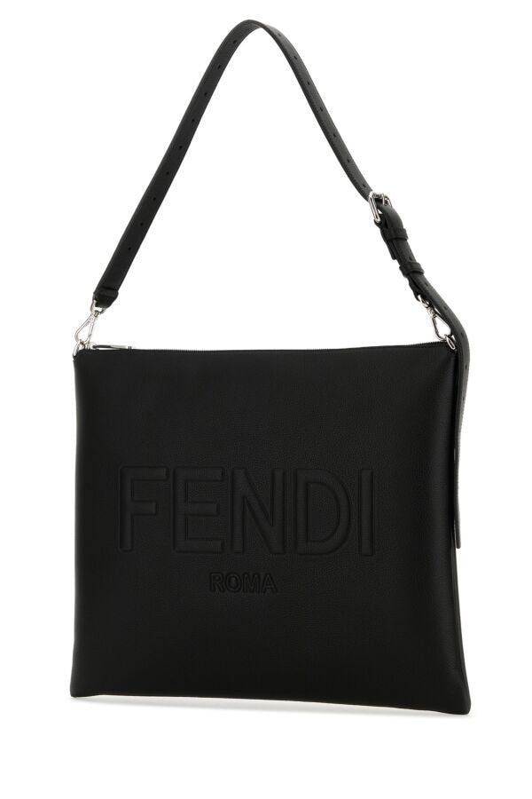 Fendi Black Leather Fendi After Fendi Roma Shoulder Bag Size ONE SIZE - 4 Thumbnail