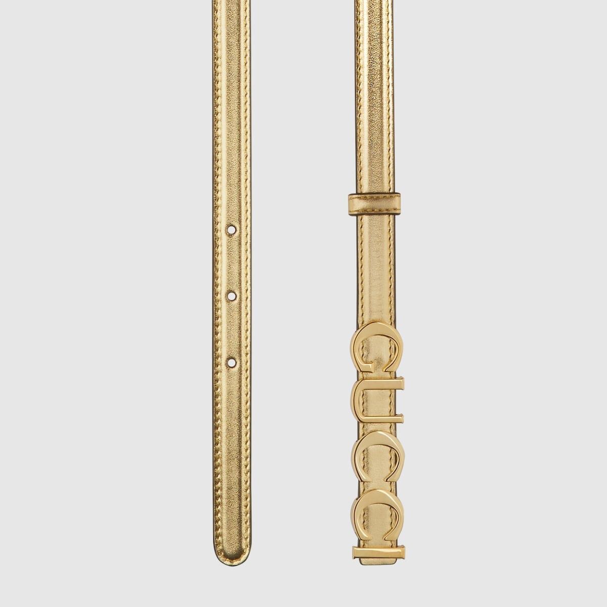 Gucci Gucci Logo Buckle Thin Belt 85 CM Size ONE SIZE - 2 Thumbnail